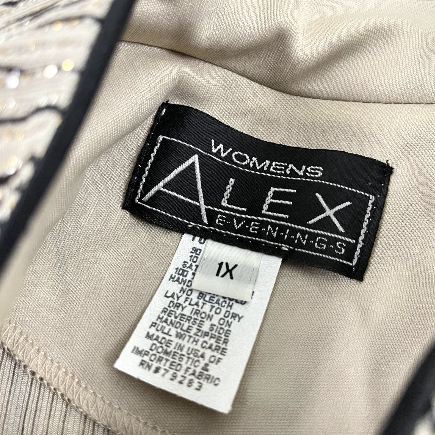 Alex Evenings VINTAGE Alex Evenings Blazer Jacket Womens Size 1X Brown Striped Sparkly Faux Diamond Full Zip Party Casual Workwear Size XL / US 12-14 / IT 48-50 - 2 Thumbnail