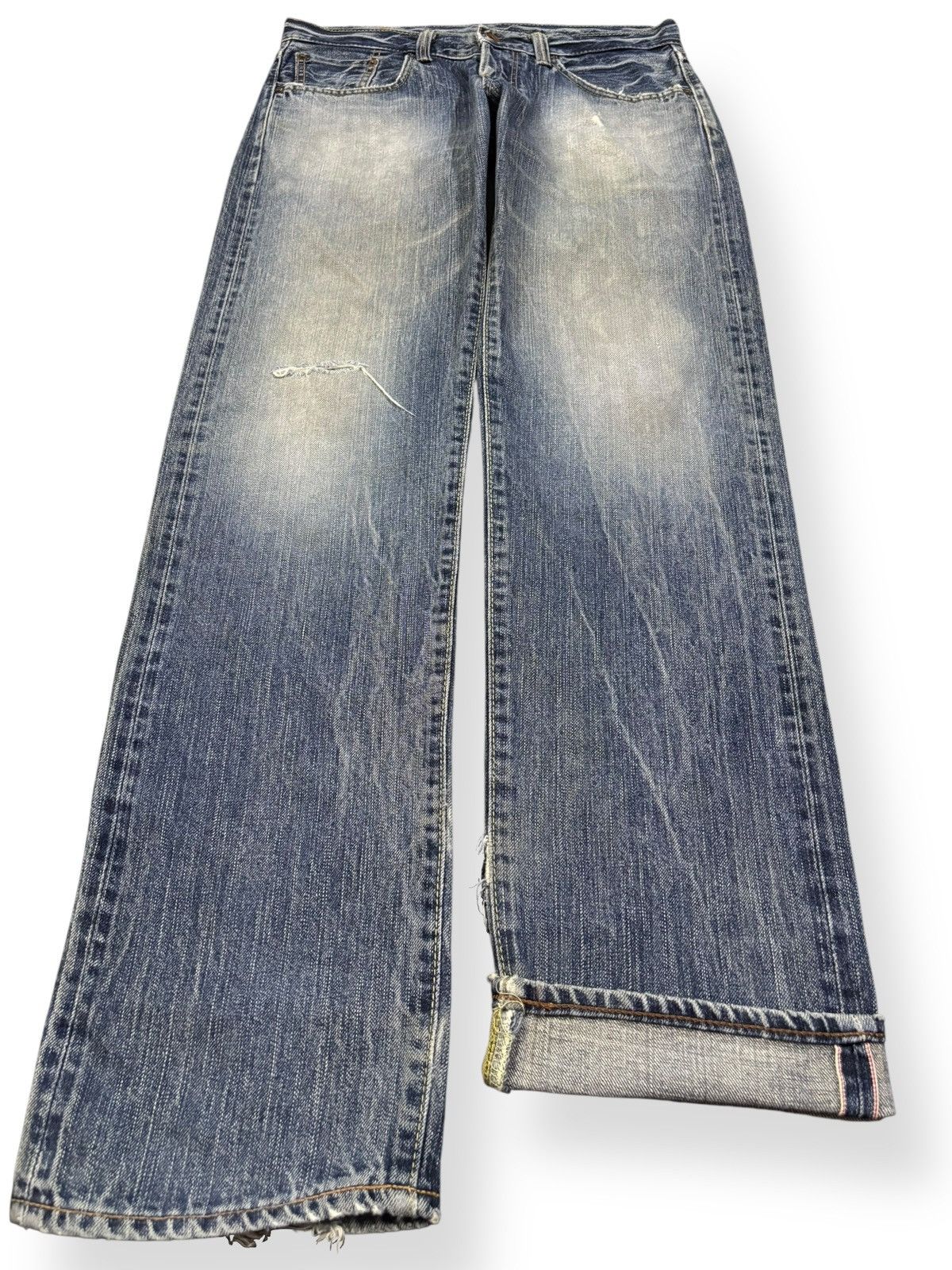Edwin Vintage Edwin 505axx Selvedge Straight Leg Distressed Jeans Size US 32 / EU 48 - 1 Thumbnail