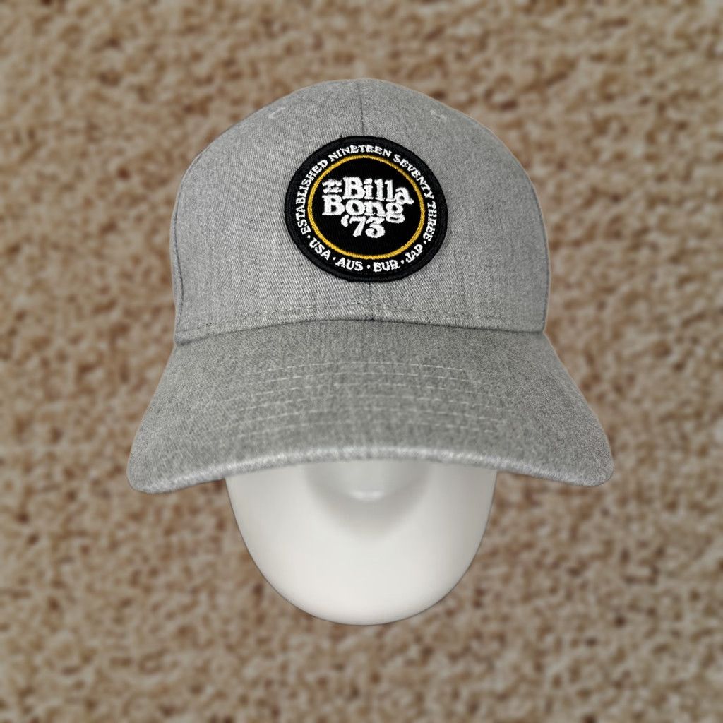 Billabong Billabong Hat Cap Snap Back Adult One Size Gray 100% Cotton Surf Skate 1973 90s Vintage Mens Adjustable Twill Pattern Solid Size ONE SIZE - 1 Thumbnail