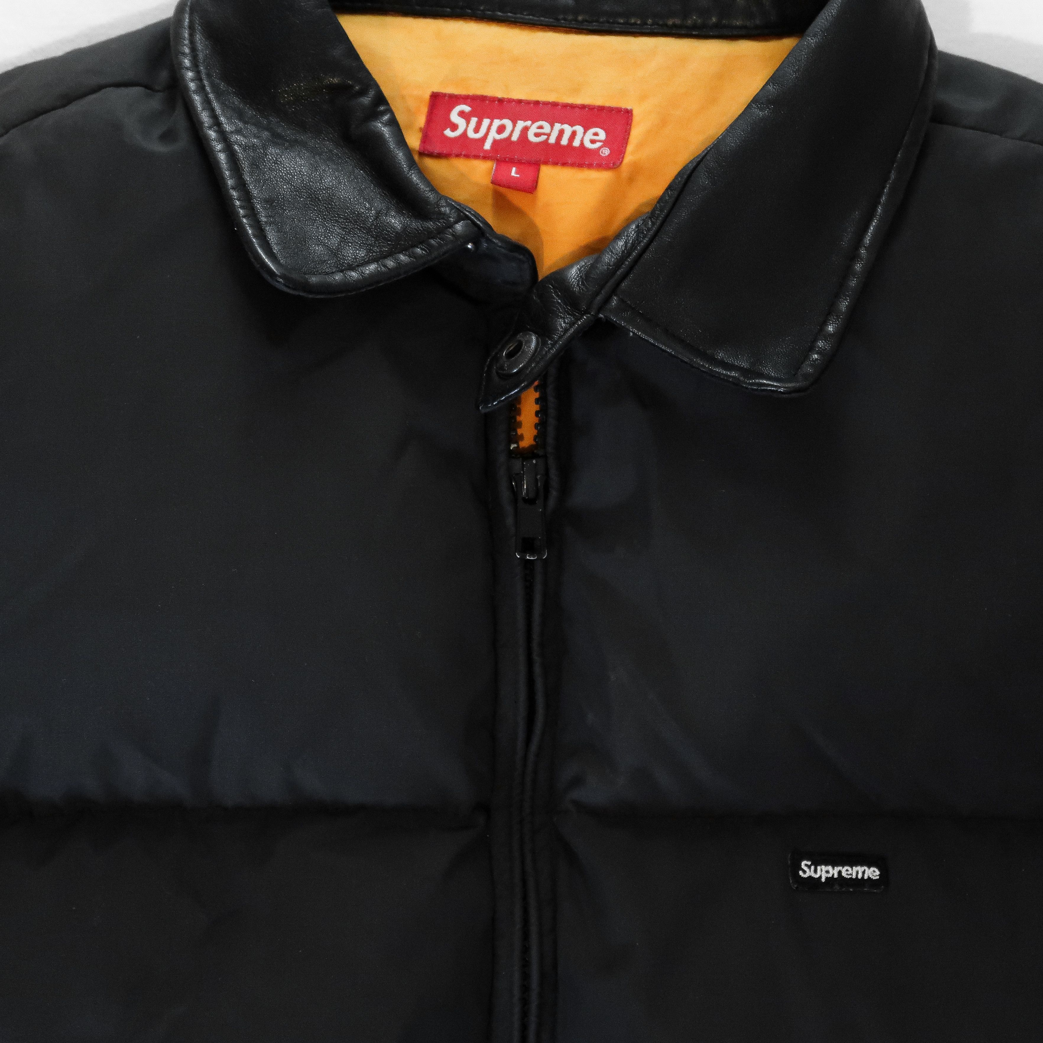 FW19 Supreme Leather Collar Puffy Jacket