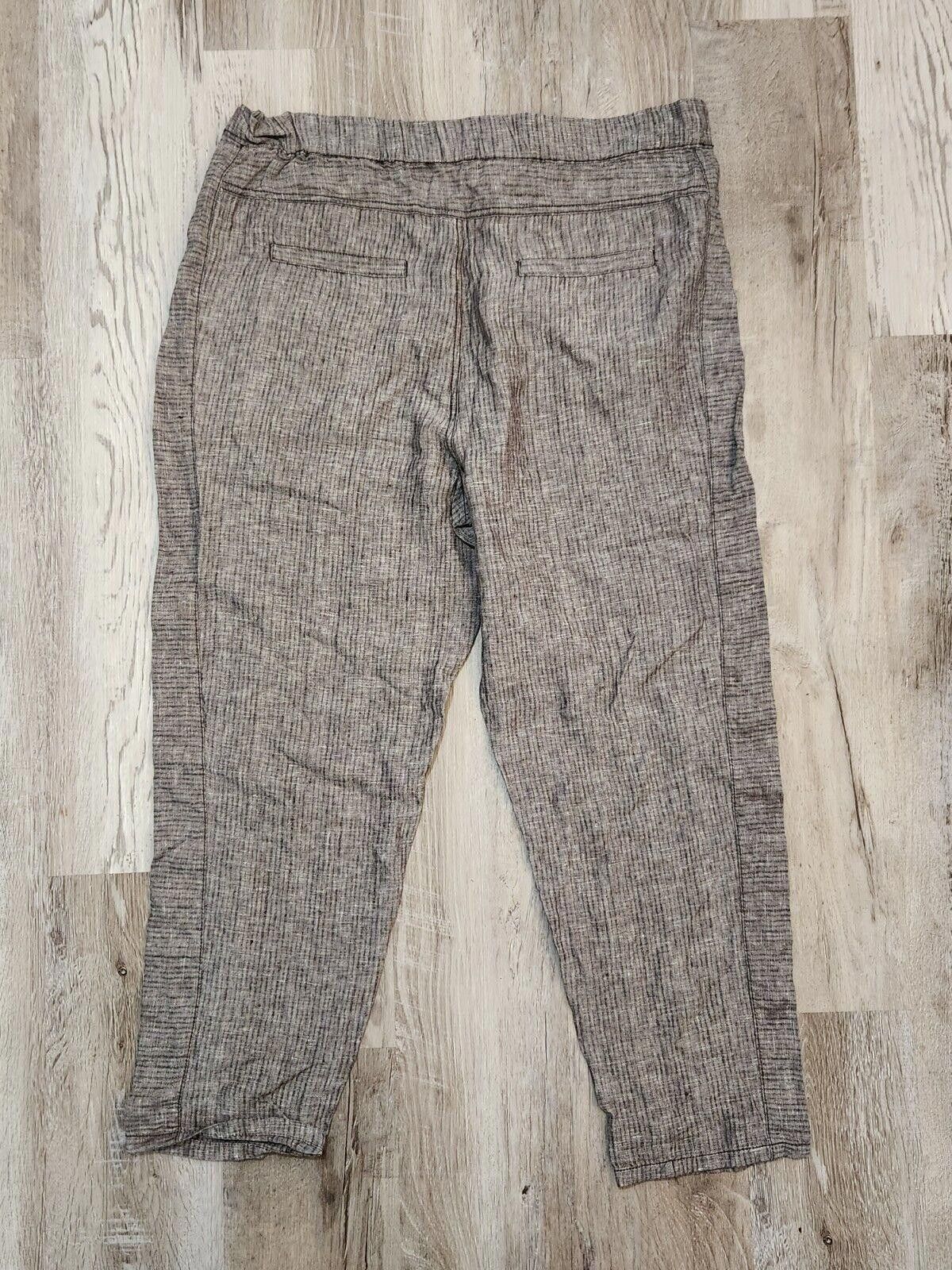 Designer HEI Linen Pants Capris Size Small Pockets Pin Stripes Brown Size 28" / US 6 / IT 42 - 2 Thumbnail