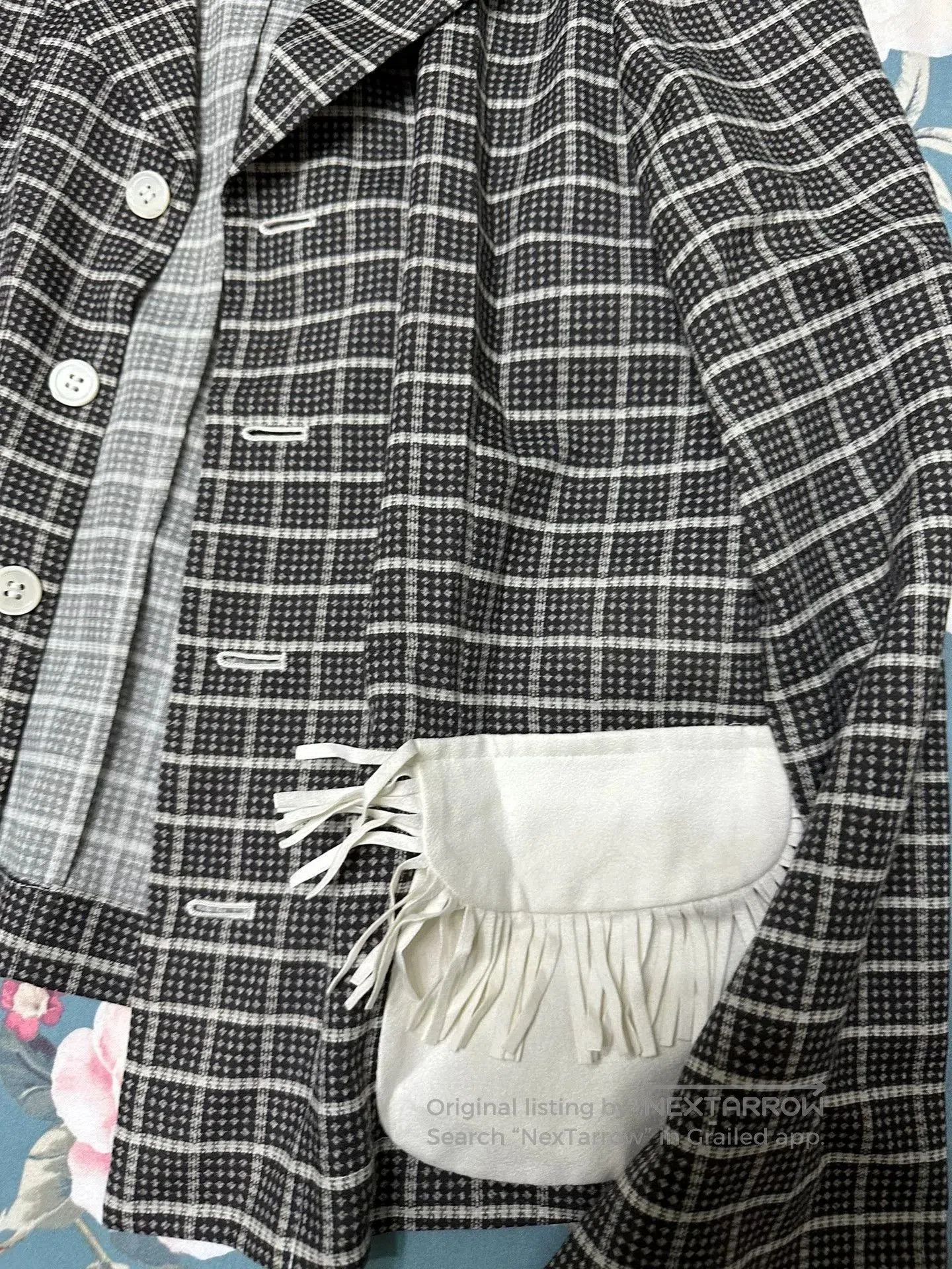 Comme des Garcons Comme des Garçons Checkered Fringed Blazer. Size S / US 4 / IT 40 - 3 Thumbnail