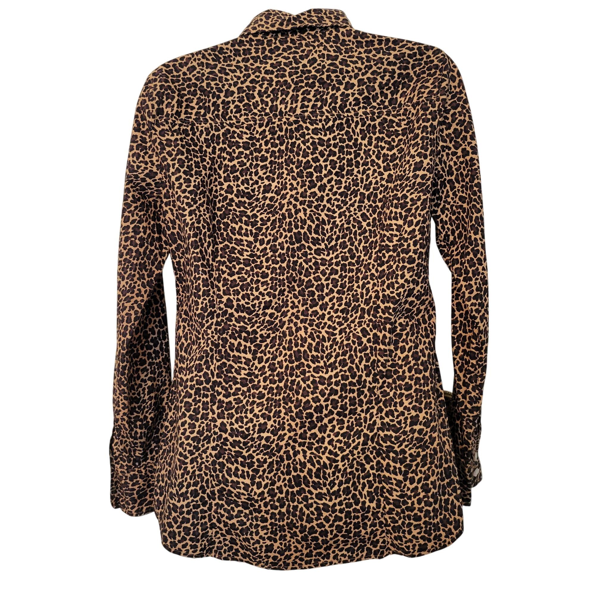 J.Crew J Crew Leopard Print Button Up Shirt XS Cotton Business Care Size XS / US 0-2 / IT 36-38 - 3 Thumbnail