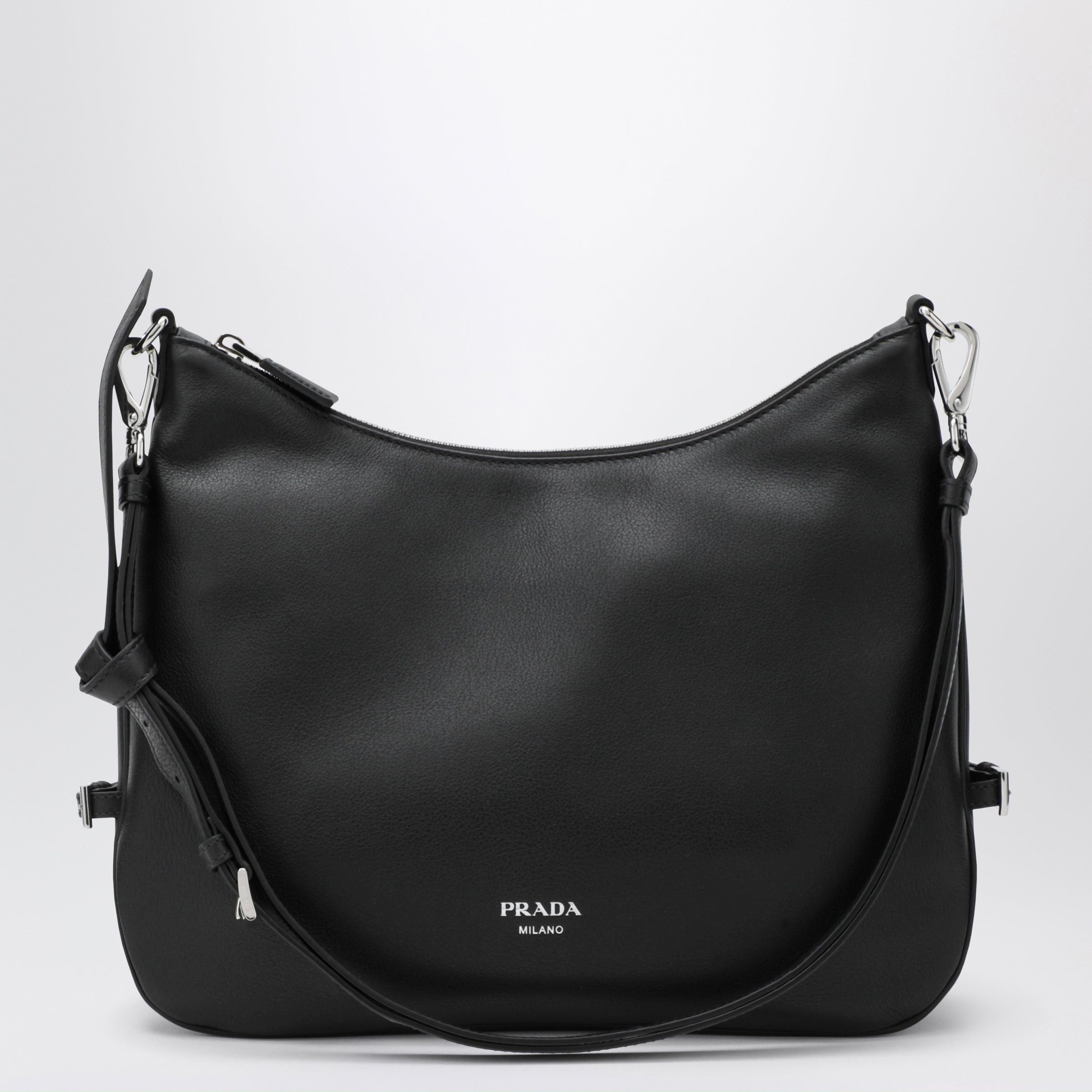 Prada Prada Prada Fold Large Black Leather Bag Size ONE SIZE - 1 Thumbnail