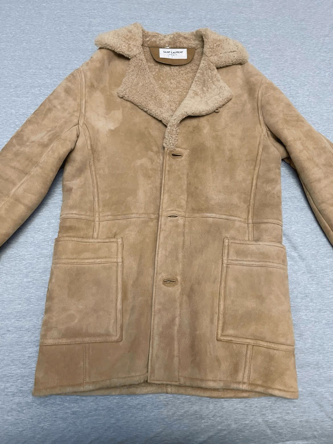 Saint Laurent Paris Sz 50 Saint Laurent Paris 14W Suede Fur Coat Size US M / EU 48-50 / 2 - 1 Thumbnail