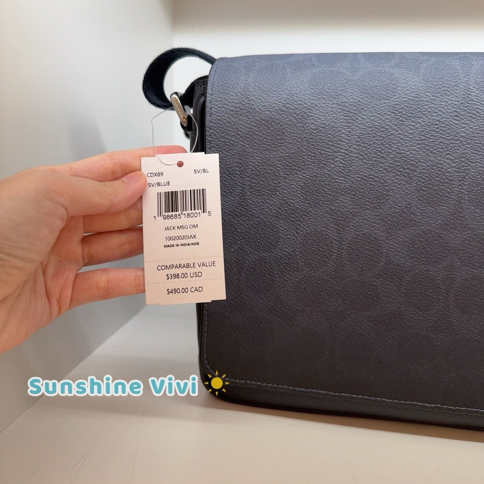 Coach NWT Coach MEN Jack Messenger Bag Signature Silver/Blue CDX89 Size ONE SIZE - 2 Thumbnail