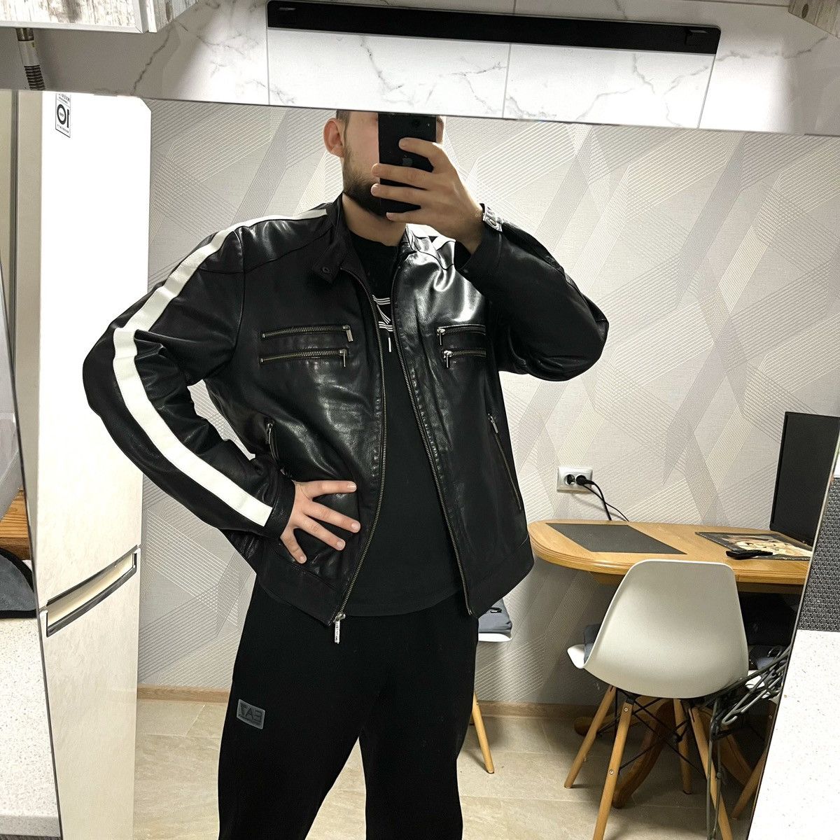 Karl Lagerfeld Karl Lagerfeld Leather jacket Size US L / EU 52-54 / 3 - 2 Thumbnail