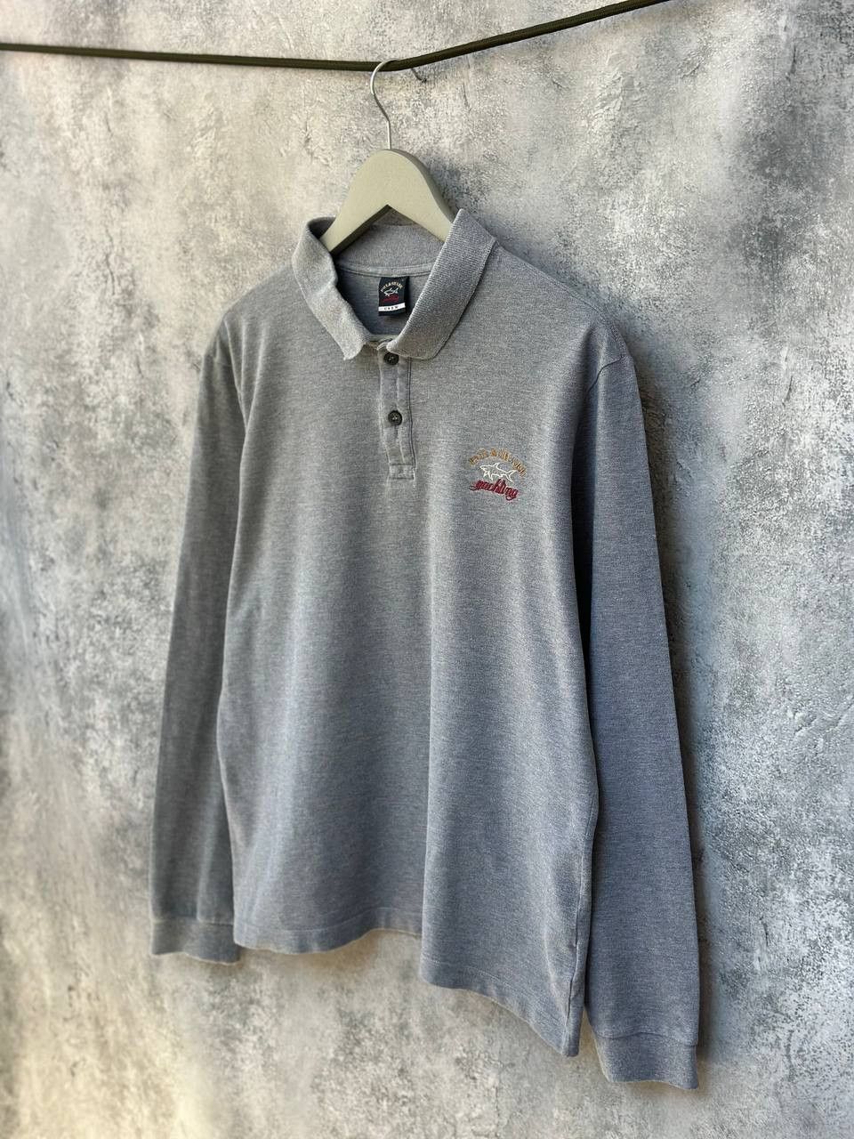 Paul & Shark Paul Shark Polo Long Sleeve T-Shirt Gray Logo Collar Size US L / EU 52-54 / 3 - 1 Thumbnail