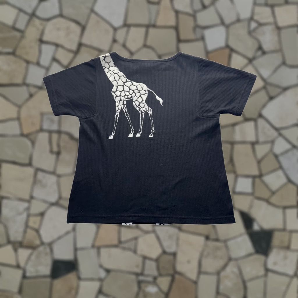 Vintage Teddi Giraffe Graphic T-Shirt Ribbed Black PS Cotton Blend USA Made Mens Short Sleeve Size S Womens Petite Size US S / EU 44-46 / 1 - 1 Thumbnail
