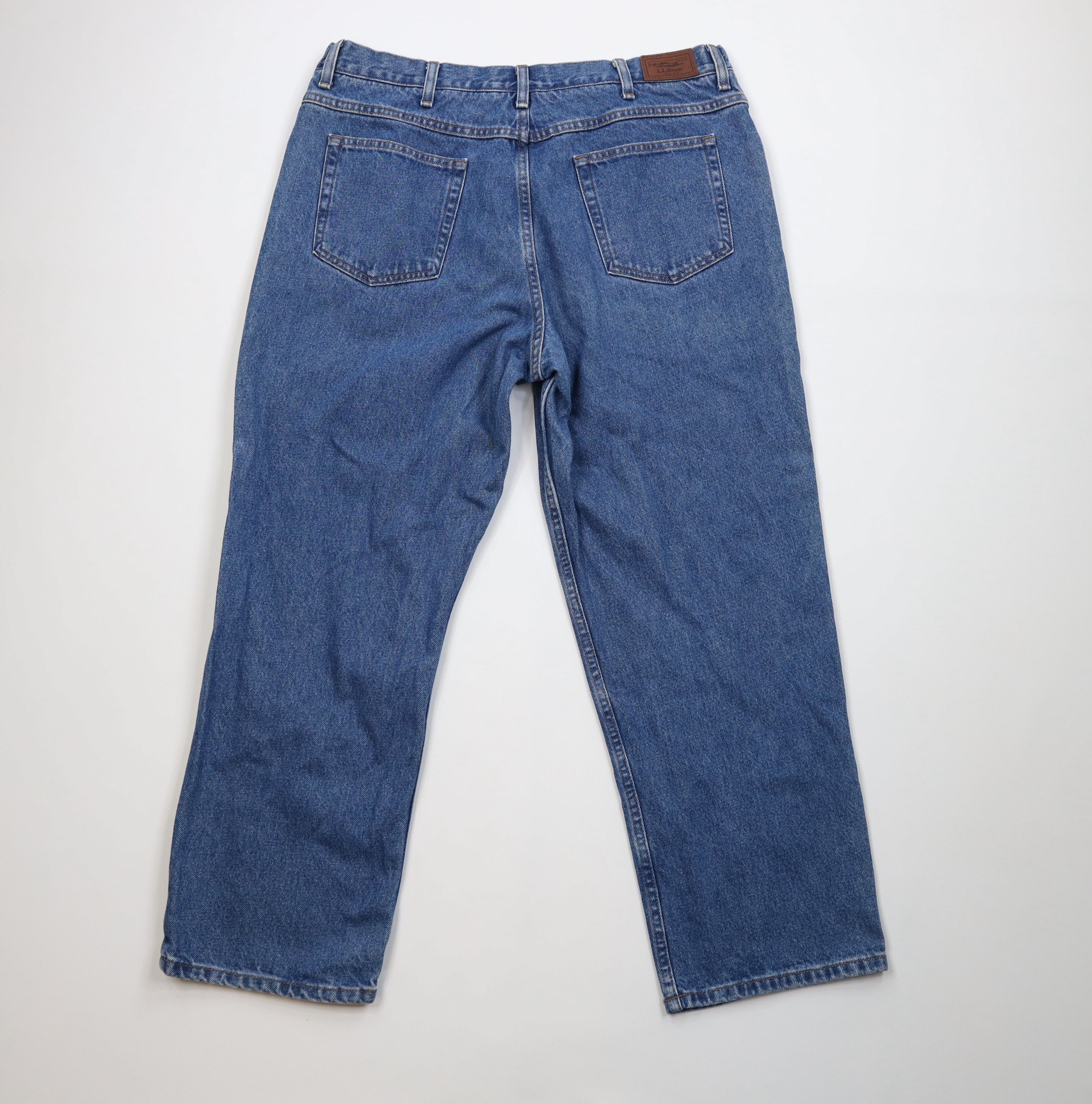 L.L. Bean Vintage LL Bean Waist Wide Leg Denim Jeans Blue Cotton Size US 38 / EU 54 - 11 Thumbnail