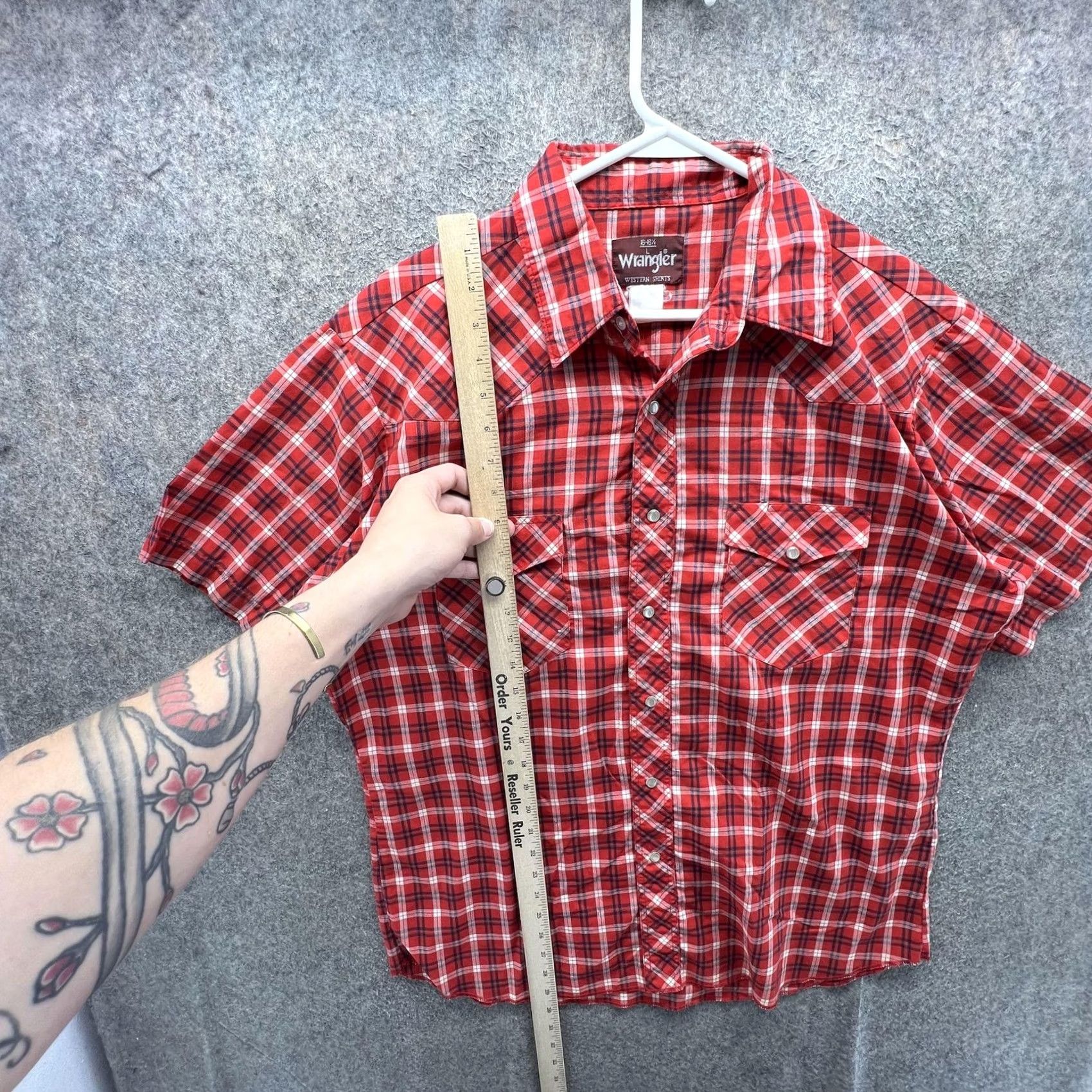 Wrangler Wrangler Shirt Mens Large Red Plaid Short Sleeve Western Snap Pockets Casual Size US L / EU 52-54 / 3 - 5 Thumbnail