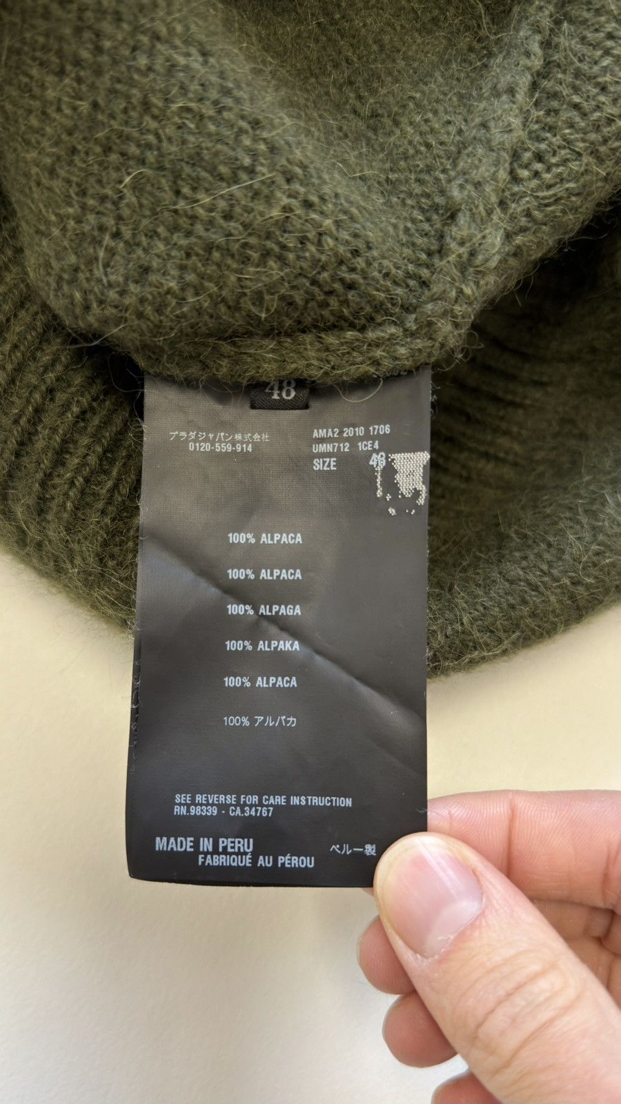 Prada A/W 10 ‘Moss Green’ Alpaca Wool Sweater Size US M / EU 48-50 / 2 - 9 Thumbnail
