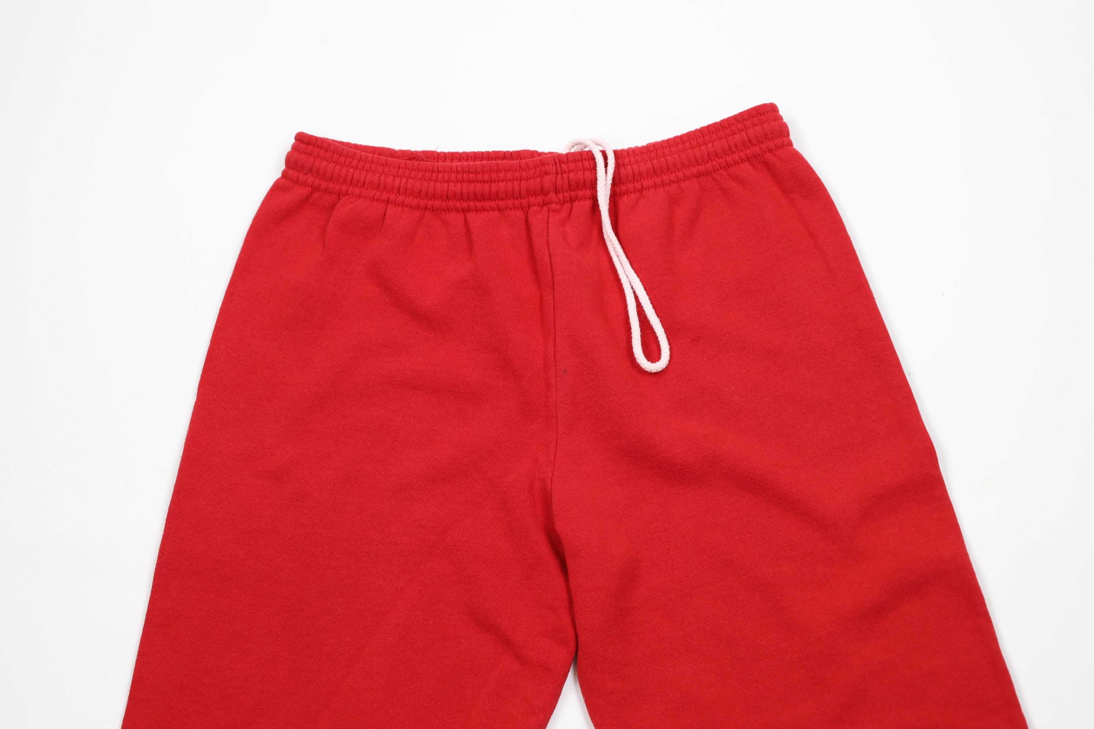 Vintage Vintage 90s Streetwear Blank Sweatpants Pants Red USA Size US 34 / EU 50 - 2 Thumbnail