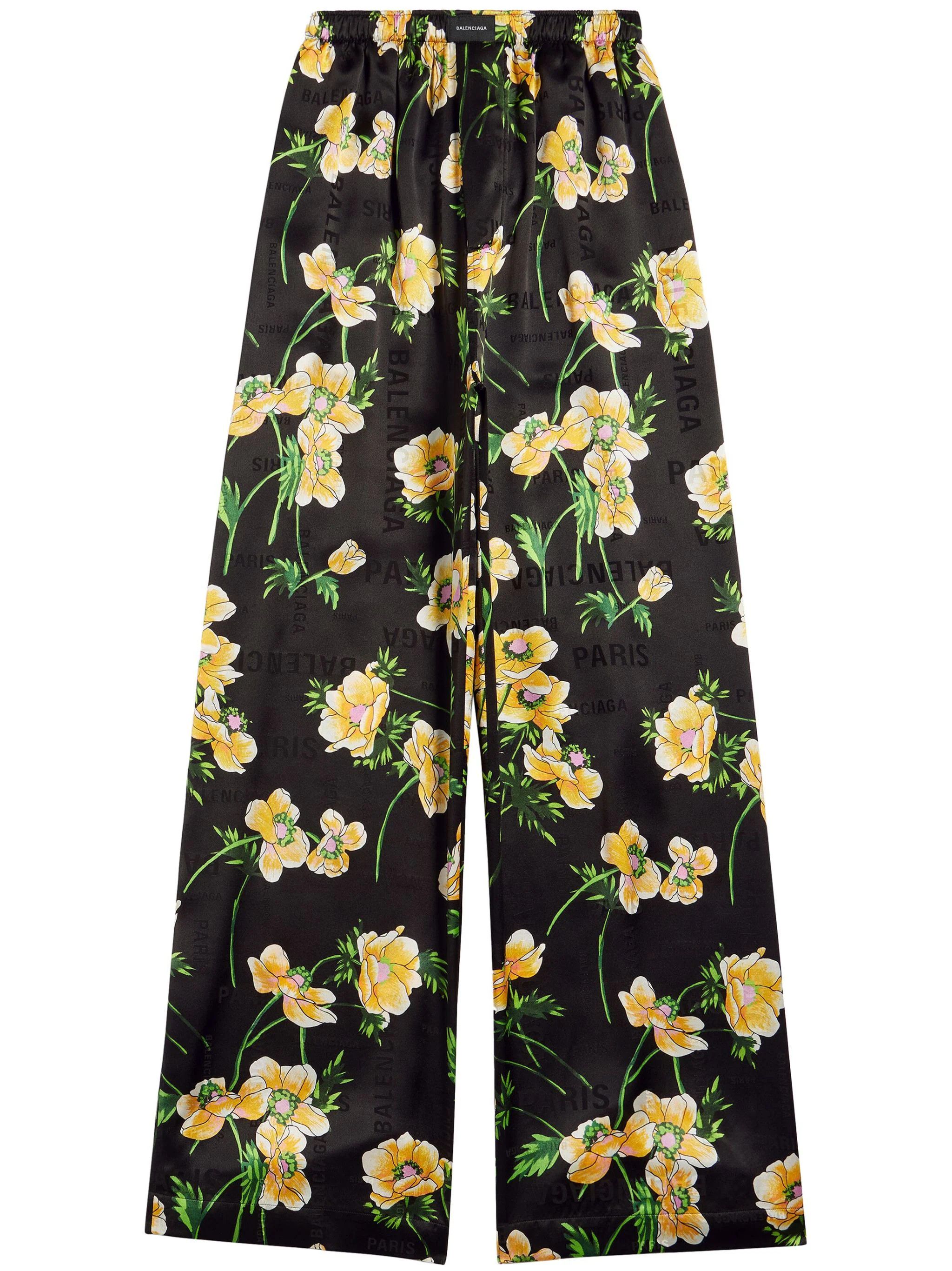 Balenciaga o1bcso1str1124 Floral Pyjama Pants in Multicolor Size 27" / US 4 / IT 40 - 1 Thumbnail