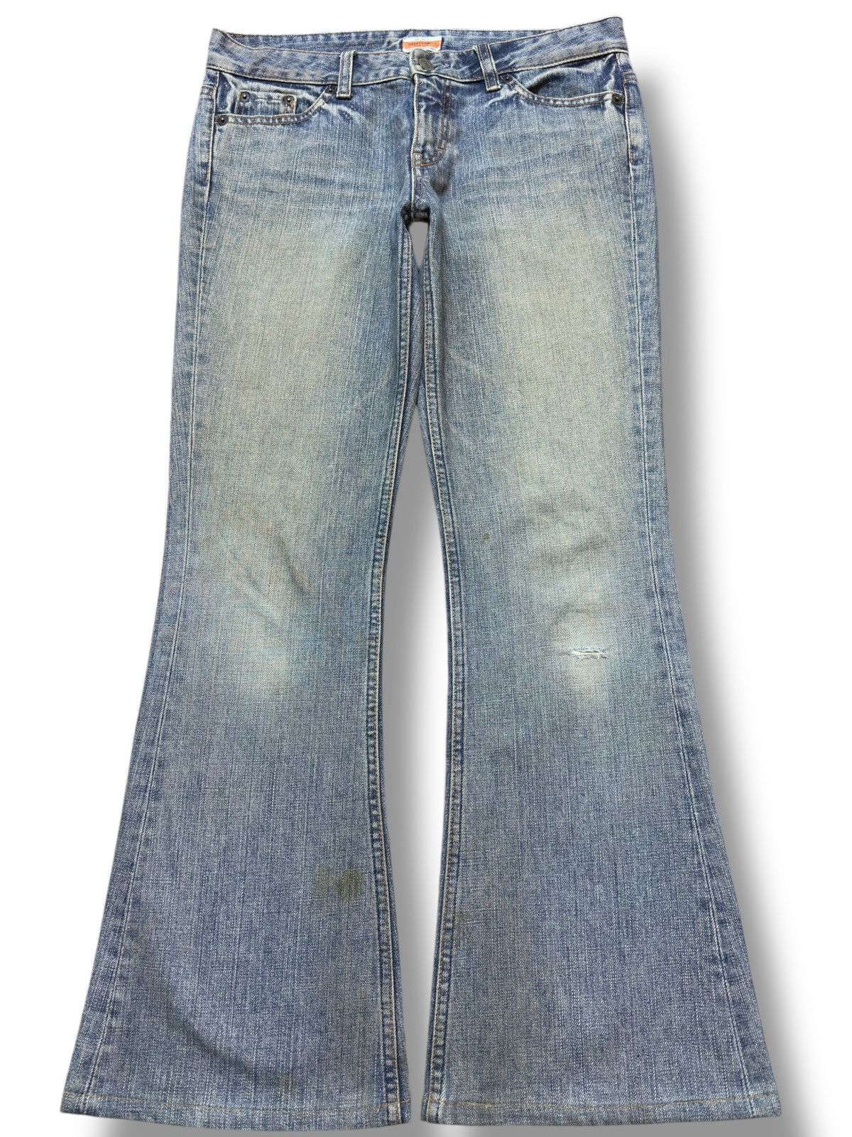 Le Grande Bleu (L.G.B.) Vintage Sweet Camel Flare Faded Denim Size US 31 - 1 Thumbnail