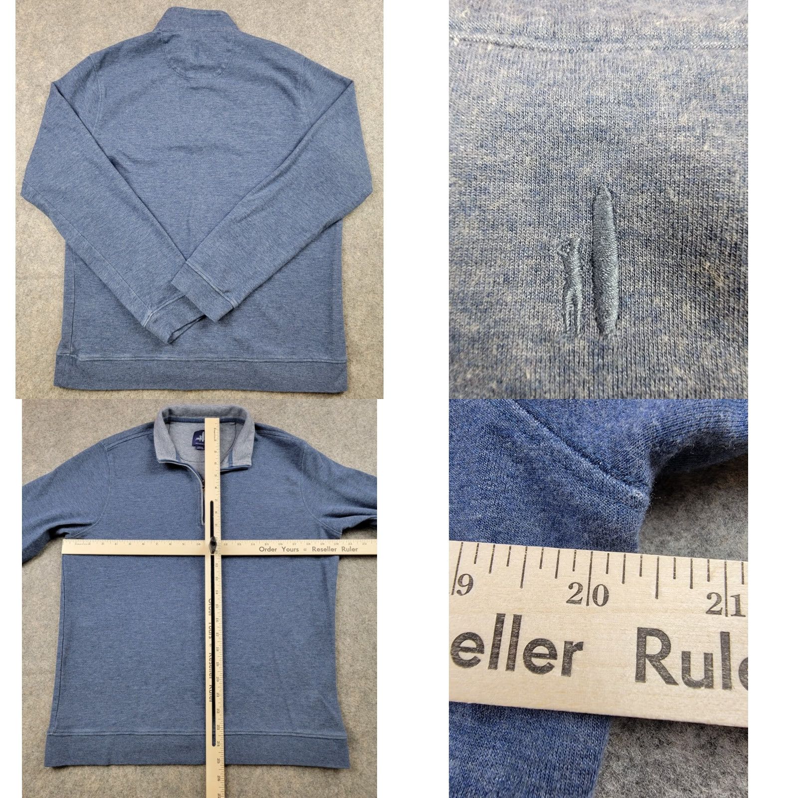 johnnie-O Johnnie O Sweatshirt Mens Large Blue 1/4 Zip Pullover Classic Casual Pullover Size US L / EU 52-54 / 3 - 8 Thumbnail