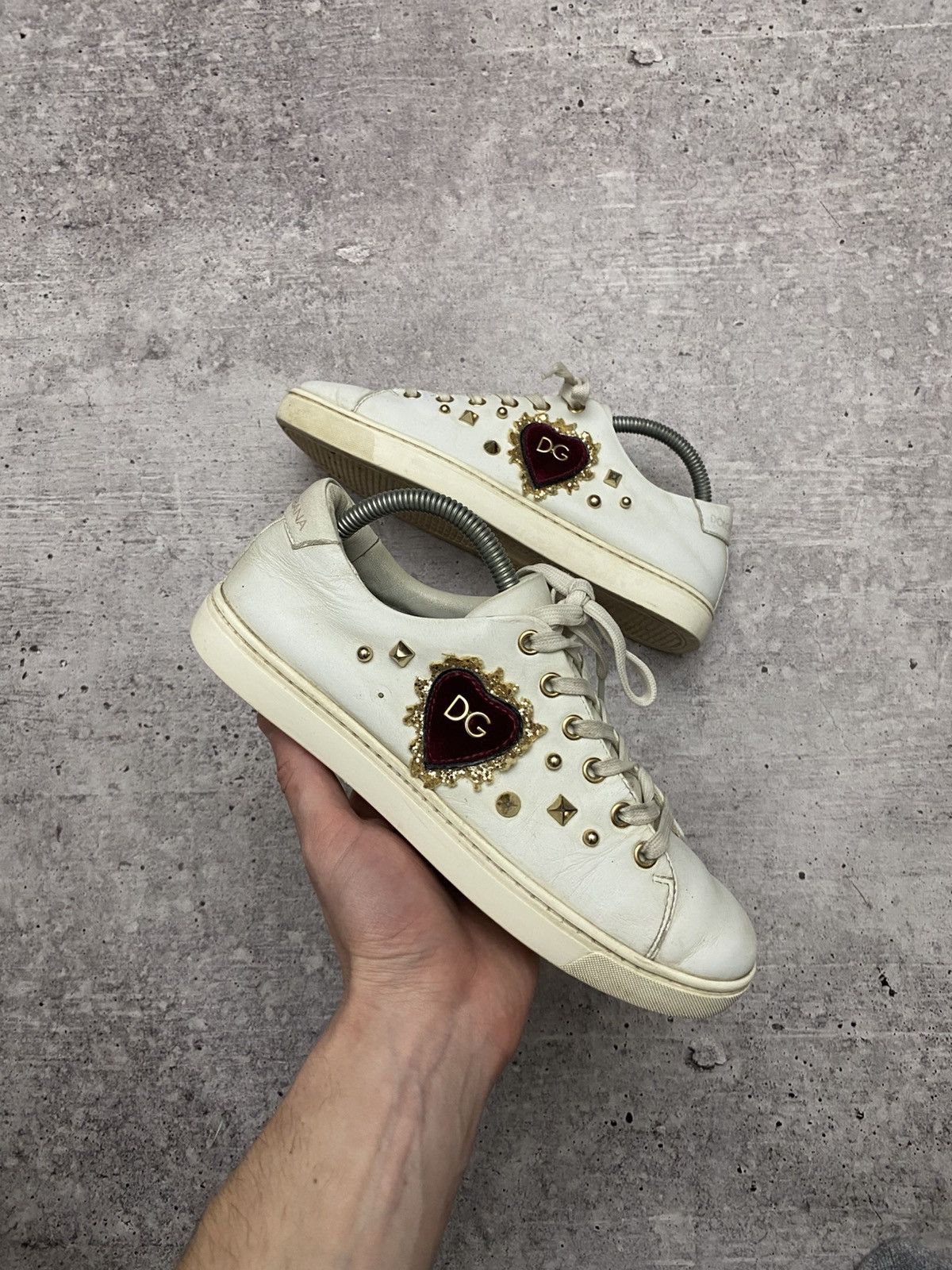 Dolce & Gabbana 🔥Dolce & Gabbana hear leather sneakers Size US 8 / IT 38 - 2 Thumbnail
