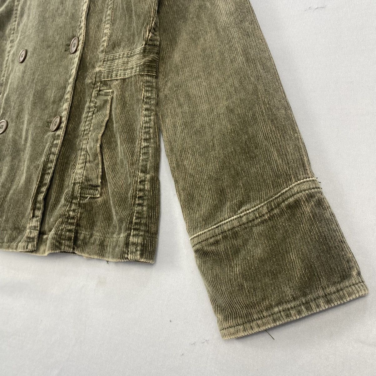 Japanese Brand ARW Corduroy Double Breasted Jacket Olive Green Japan Size XS / US 0-2 / IT 36-38 - 3 Thumbnail