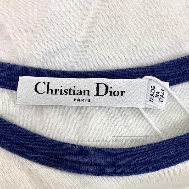 Dior Dior White geometric pattern printed cotton round-neck sho Size S / US 4 / IT 40 - 6 Thumbnail