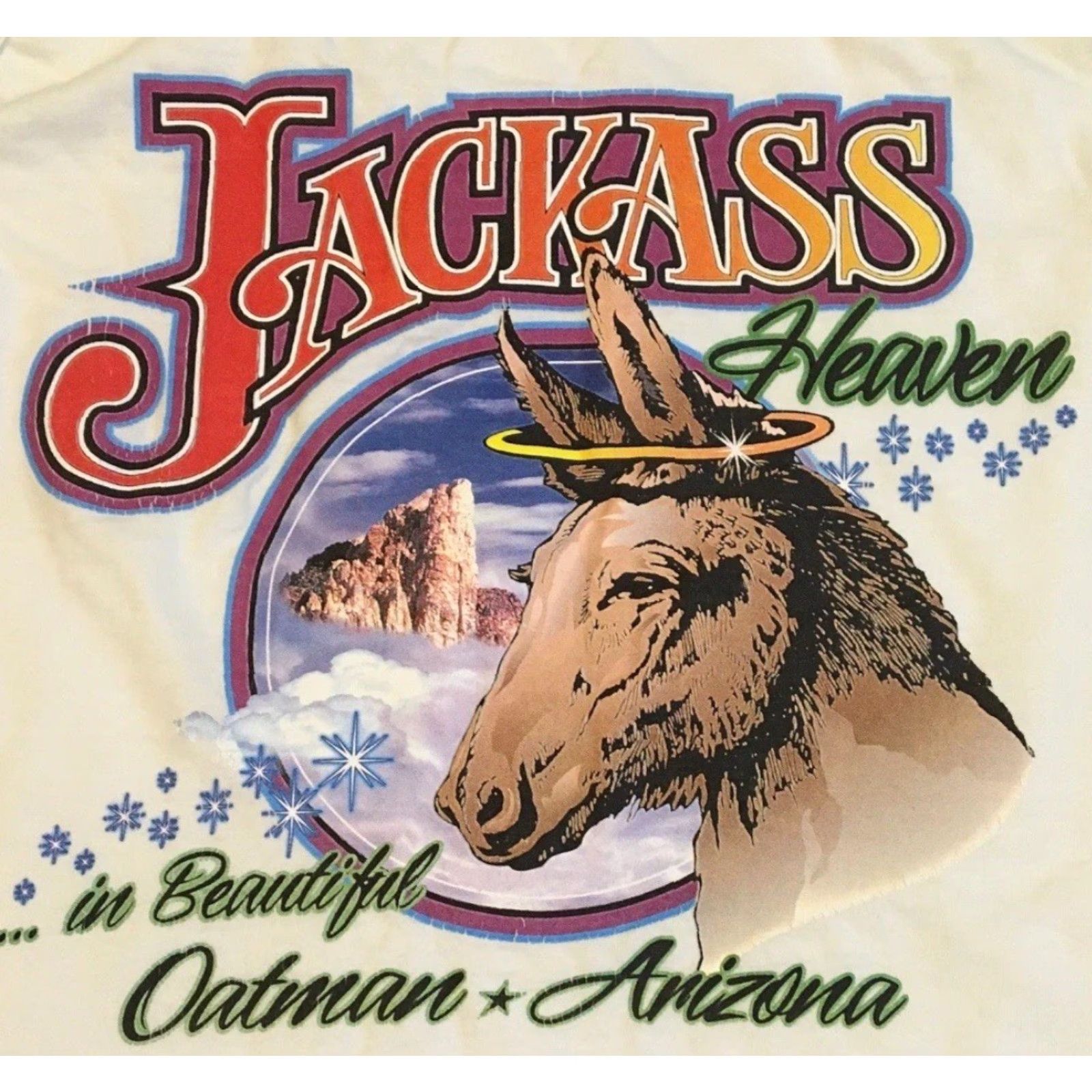 Vintage VINTAGE 90s Jackass Heaven Oatman Arizona Faded Boxy Tank Top White S Mens Tank Shirt Grunge Humor Arizona Size US S / EU 44-46 / 1 - 3 Thumbnail