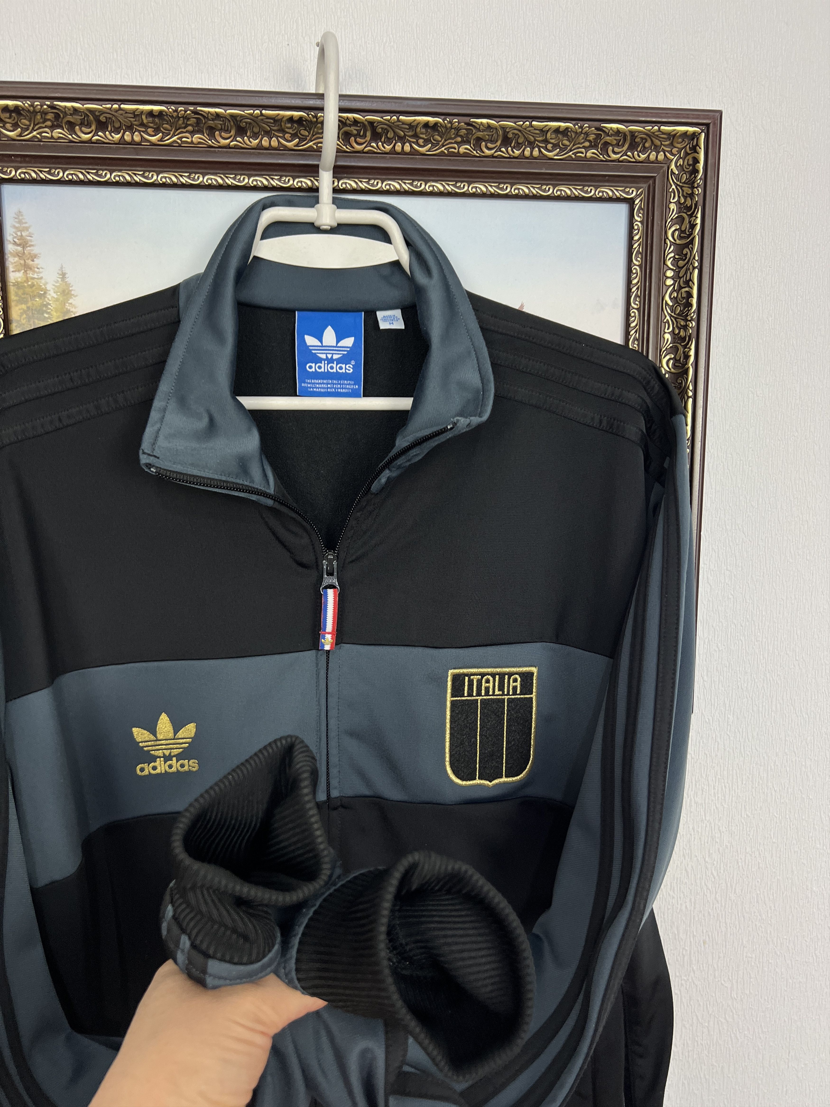 Adidas Originals Italy Football Jacket Soccer Track Top #7 Zip Size US M / EU 48-50 / 2 - 6 Thumbnail