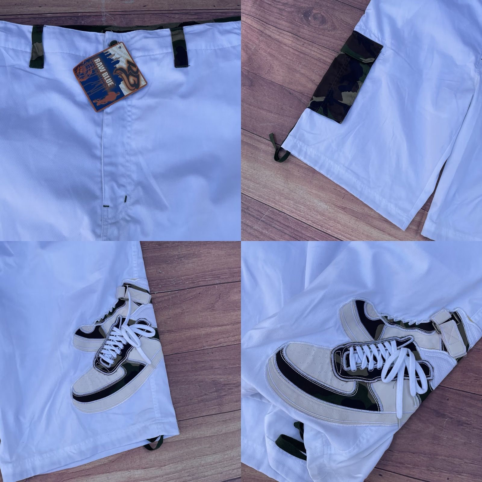 Vintage VINTAGE Raw Blue Camouflage Shirt + Shorts Hip Hop Set Streetwear AF1 Y2K Sz 3XL Size US XXL / EU 58 / 5 - 9 Thumbnail