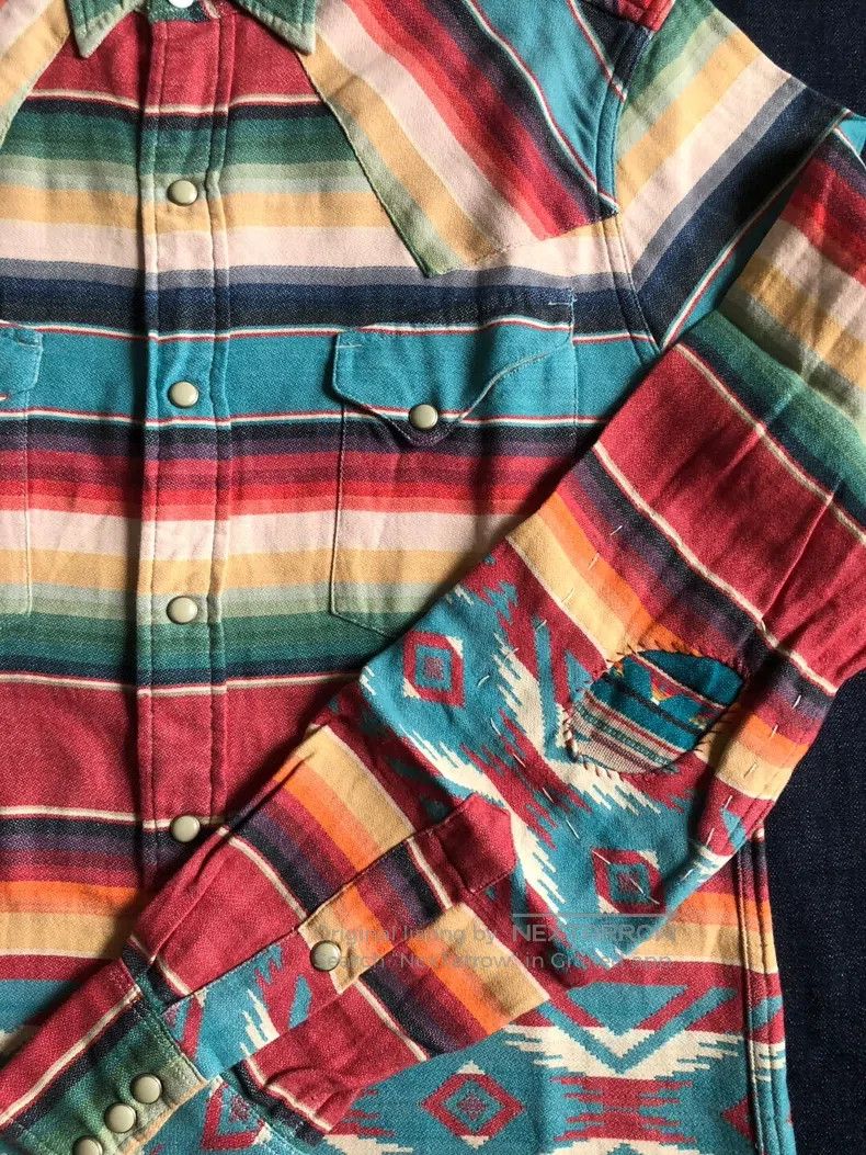 RRL Ralph Lauren RRL Ralph Lauren Early vintage patch rainbow shirt Size US S / EU 44-46 / 1 - 6 Thumbnail
