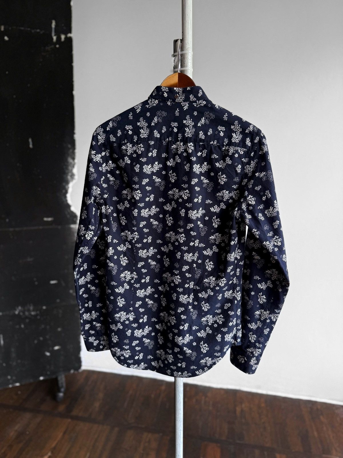 Zara Zara Man Slim Fit Blue Floral Printed Button Down Shirt Size US S / EU 44-46 / 1 - 3 Thumbnail