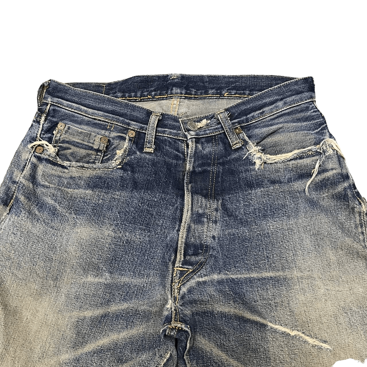 Denime Vintage Denime Japan Thrashed Denim Selvedge Leather Patch Size US 30 / EU 46 - 4 Thumbnail