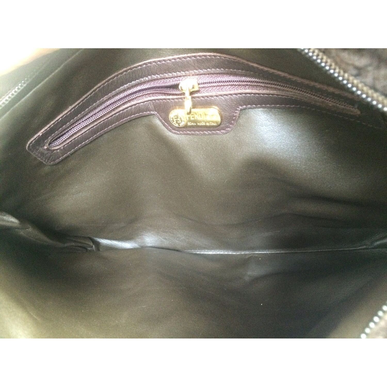 Fendi 80's vintage Fendi dark brown large leather clutch purse, Size ONE SIZE - 5 Thumbnail