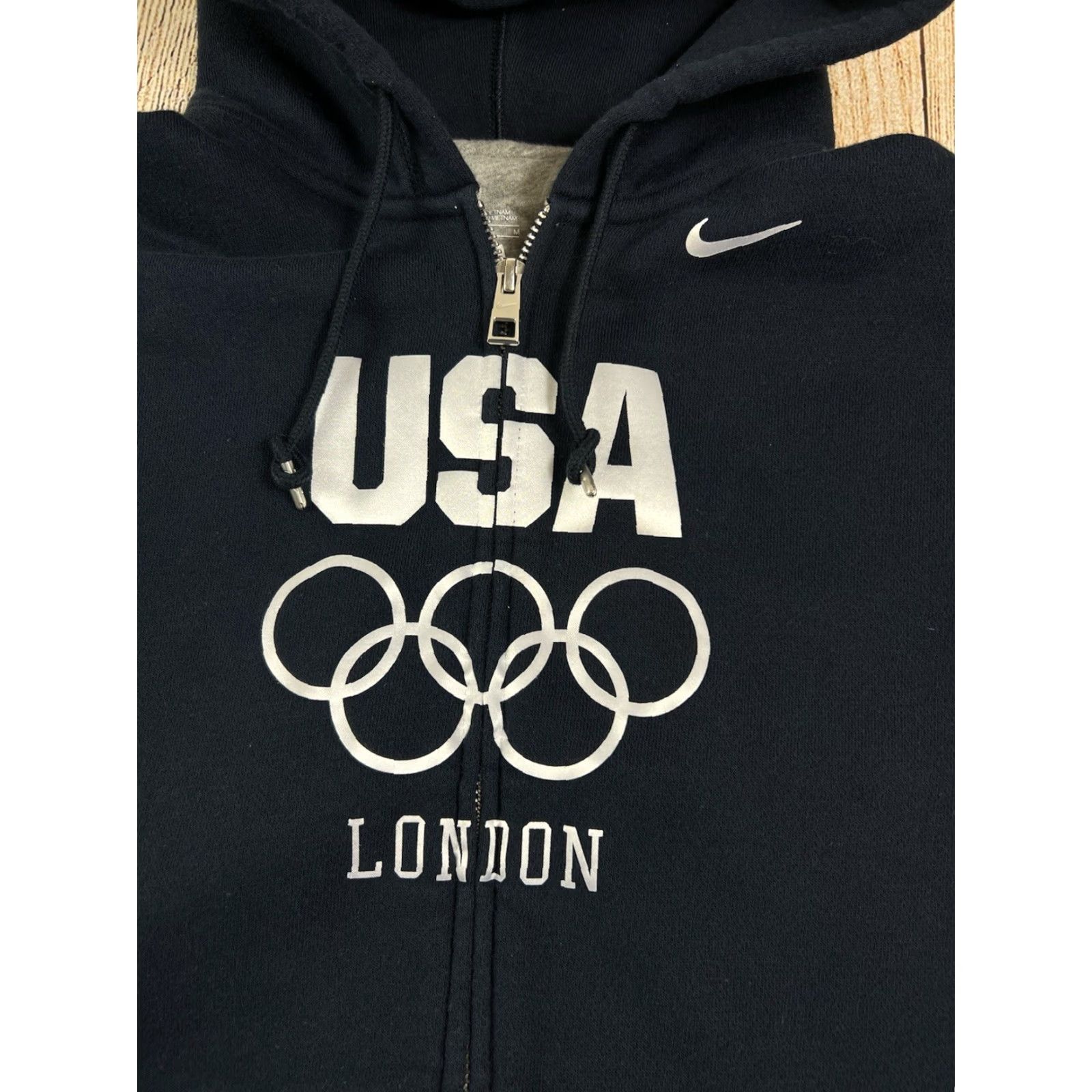 Nike VINTAGE Women’s Nike Team USA London Olympics Full Zip Hoodie Jacket Blue Size M USA Track Jacket Women Womens M Blue Nike Full Zip Hoodie Jacket Size M / US 6-8 / IT 42-44 - 3 Thumbnail