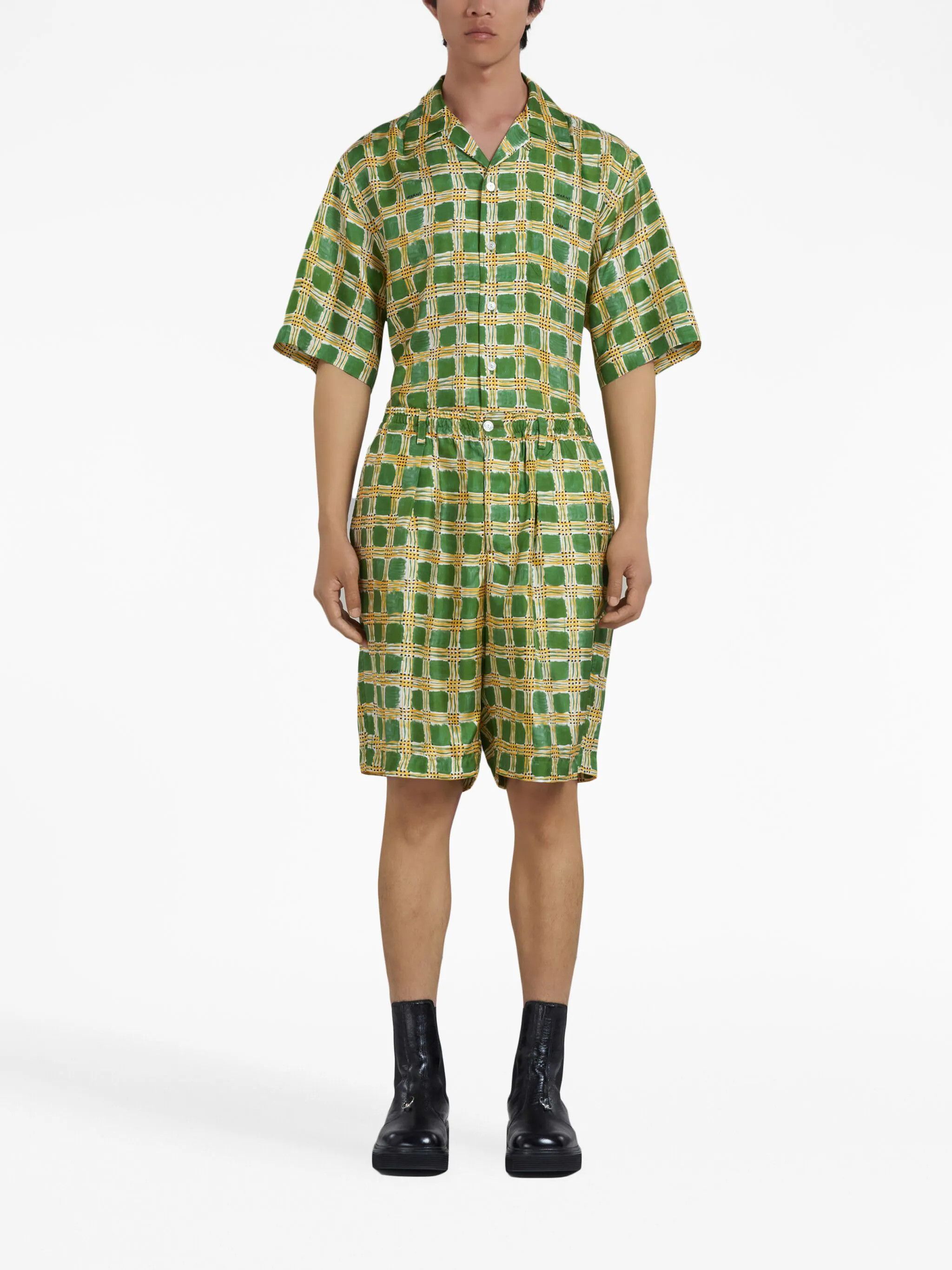 Marni o1w1db10824 Check Fields Silk Short in Multicolor Size US 34 / EU 50 - 3 Thumbnail