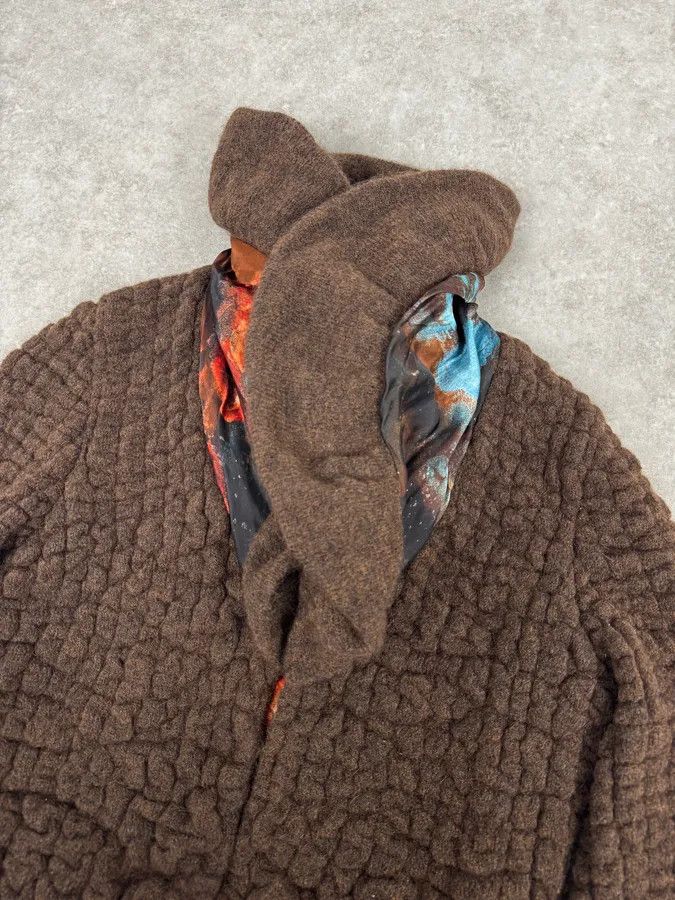Roberto Cavalli 2000s Roberto Cavalli Brown Puffy Textured Cardigan Size S / US 4 / IT 40 - 6 Thumbnail