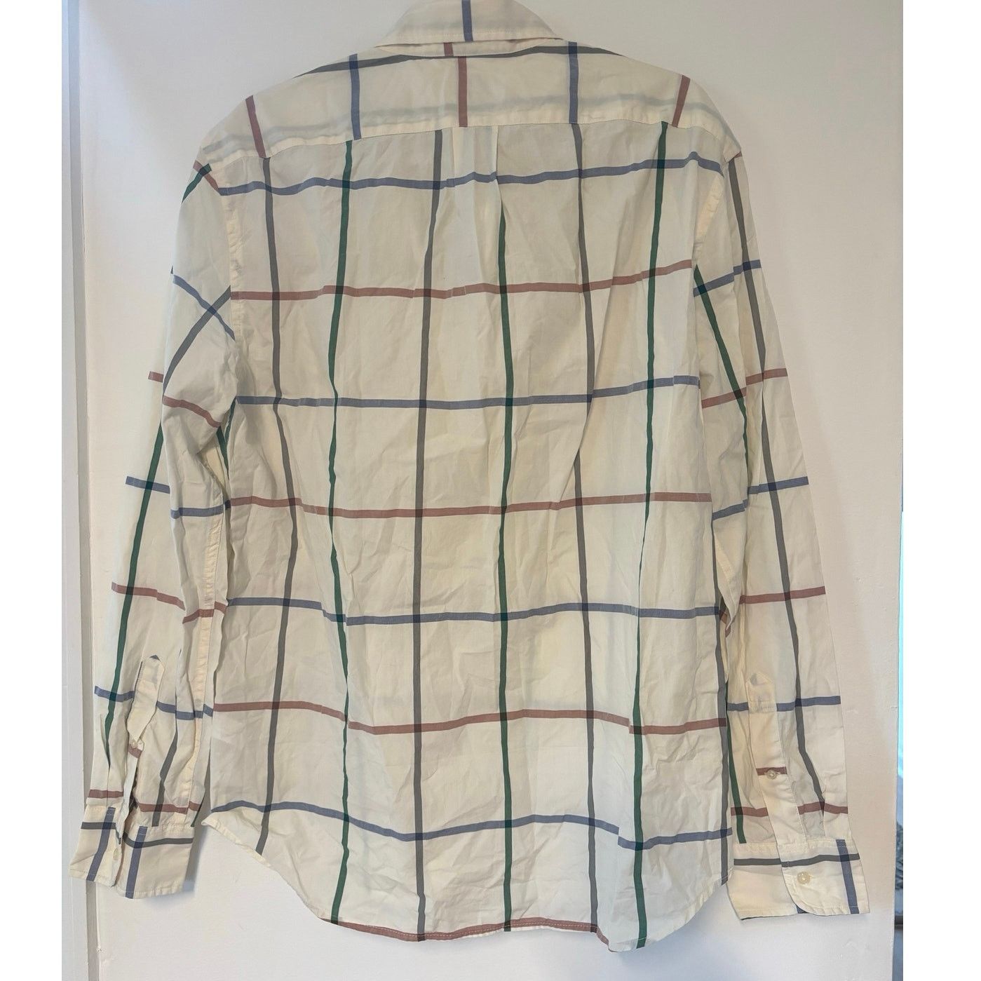J.Crew NWOT J.Crew Slim Secret Wash Cotton Plaid Shirt Cream Size L Size US L / EU 52-54 / 3 - 5 Thumbnail