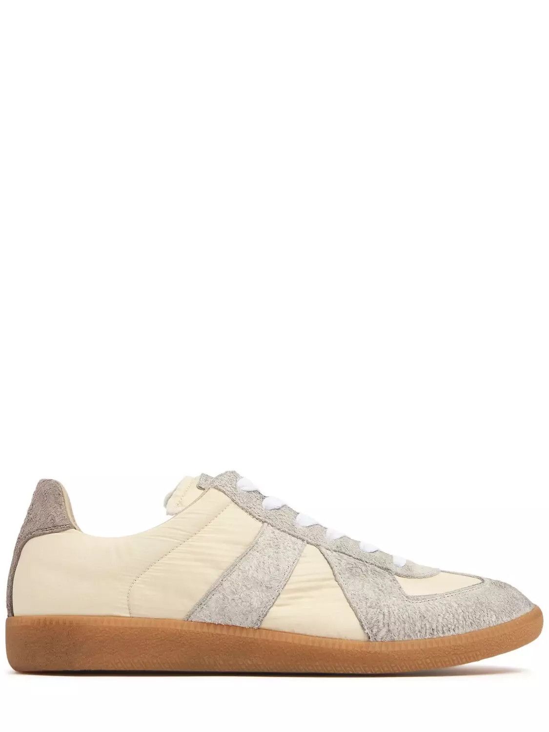 MAISON MARGIELA Gray Nylon/Suede Low Top Sneakers New