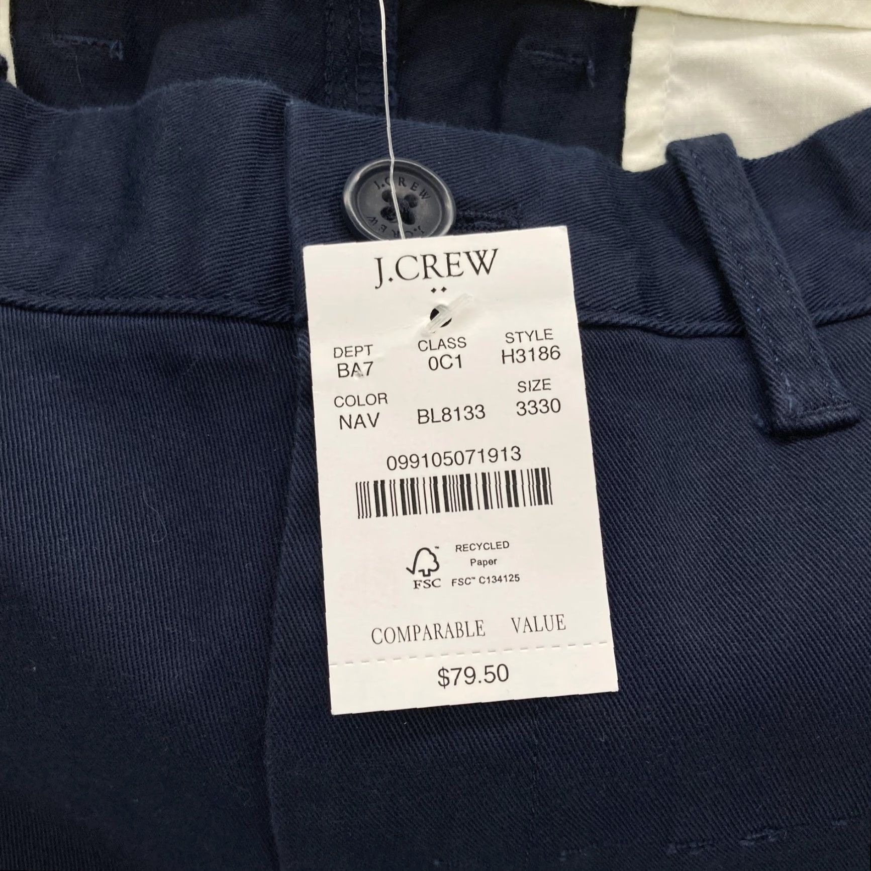 J.Crew J.Crew Flex Pants Mens 34x32 Straight Chino Blue Stretch Preppy Casual Work Business Size US 34 / EU 50 - 6 Thumbnail