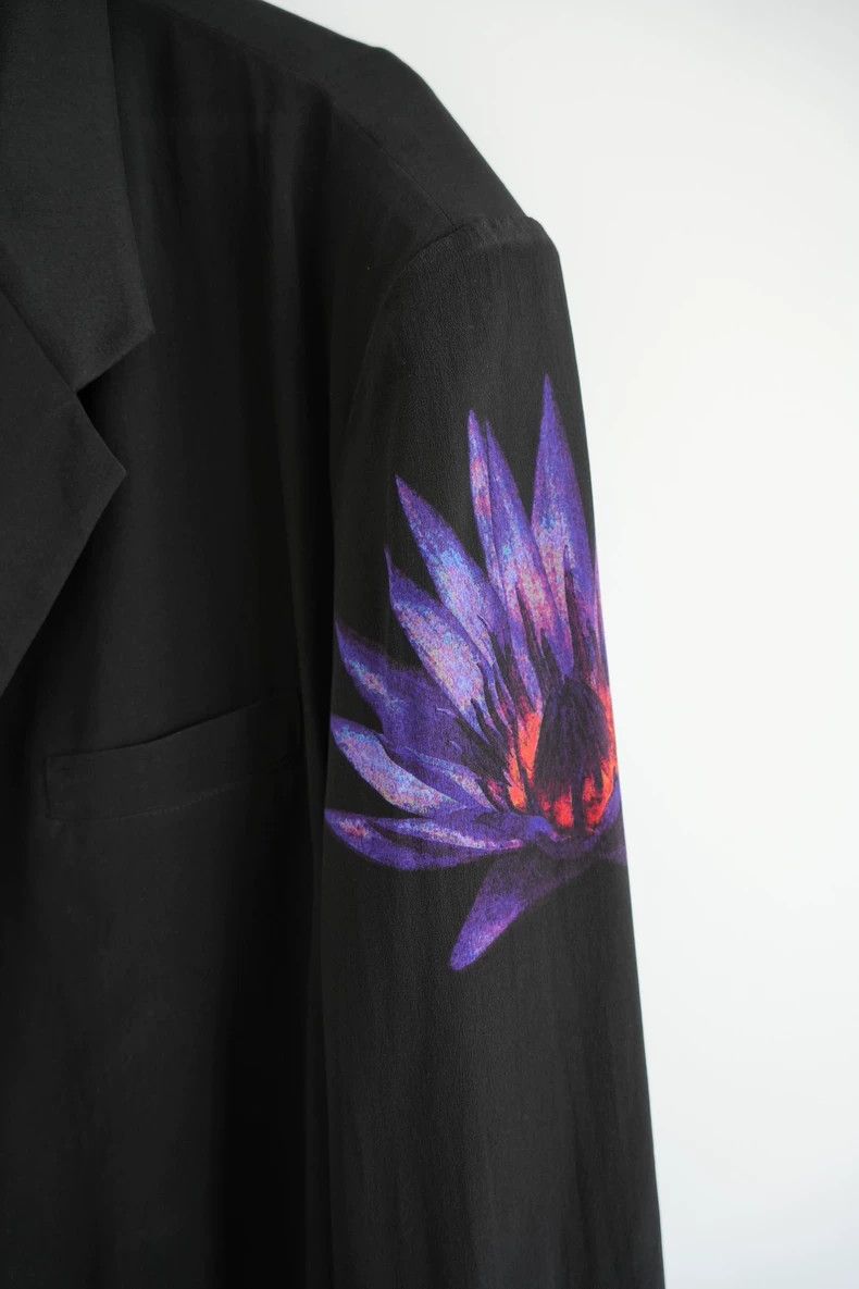Yohji Yamamoto Yohji Yamamoto size 4 25 SS asymmetric floral silk blazer Size 38R - 6 Thumbnail