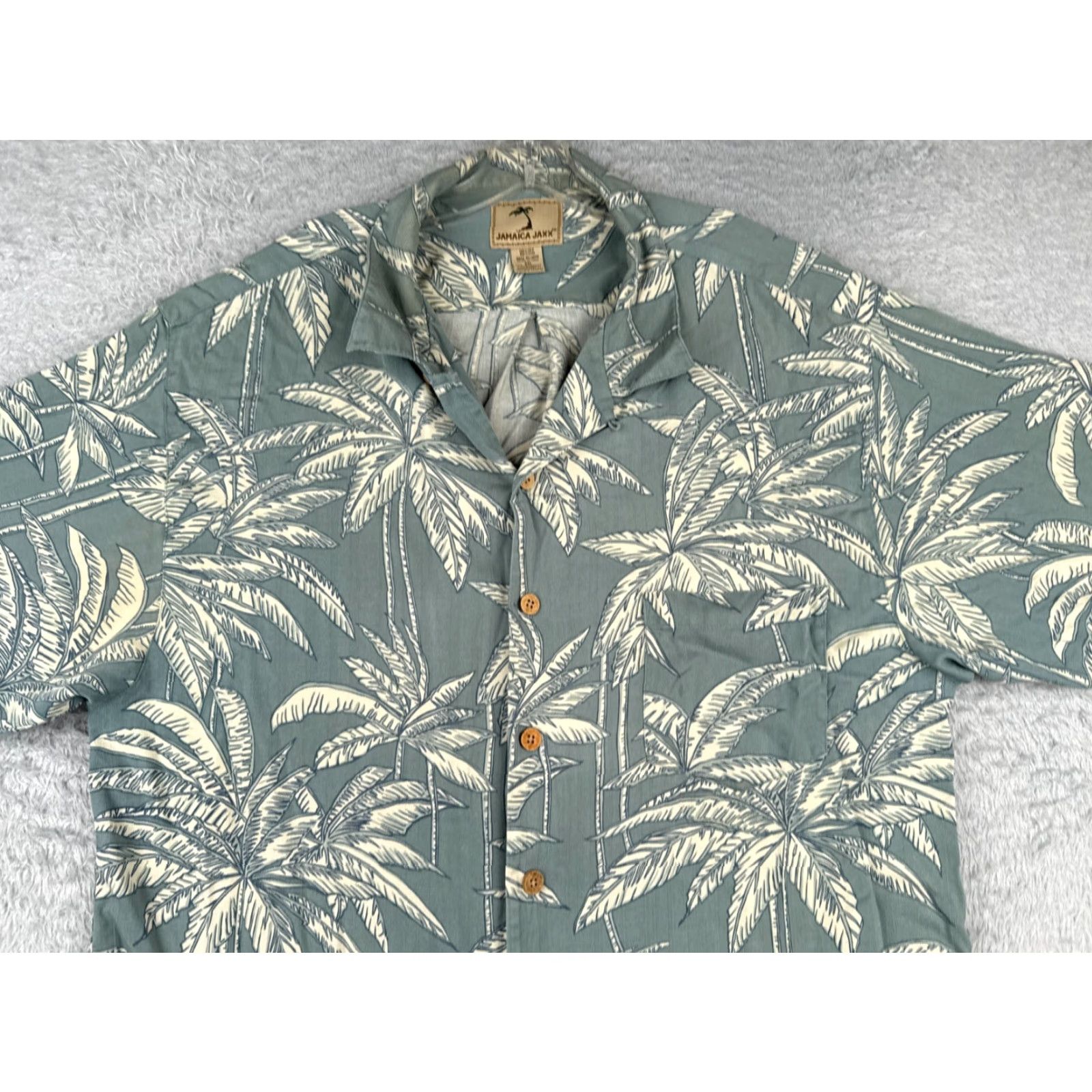 Vintage Jamaica Jaxx Button-Up Shirt Men 2XL Blue Floral Hawaiian Silk Summer Vacation Size US XXL / EU 58 / 5 - 4 Thumbnail