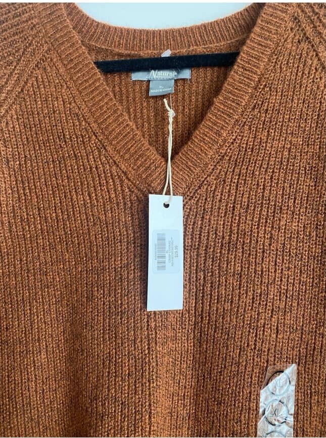 Other Natural Reflections Burnt Orange Pullover Knit Sweater NEW Size XL / US 12-14 / IT 48-50 - 8 Thumbnail