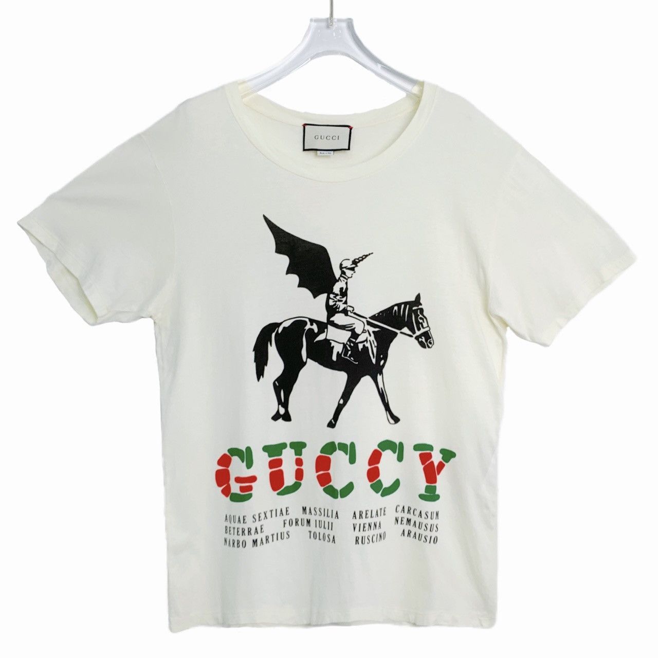 Gucci Gucci Knight Letter Logo Printed Short Sleeve T-shirt K26WX Size S / US 4 / IT 40 - 1 Thumbnail