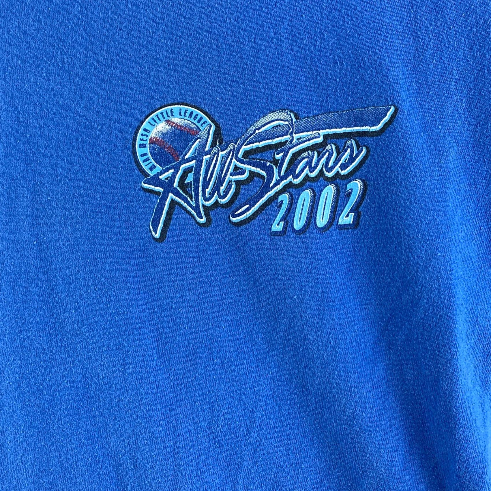 Hanes VINTAGE Hanes Beefy-T Shirt Mens XL Blue 2002 All Stars Mira Mesa Little League Short Sleeve Baseball Men XL Blue Logo Cotton Knit Size US XL / EU 56 / 4 - 5 Thumbnail