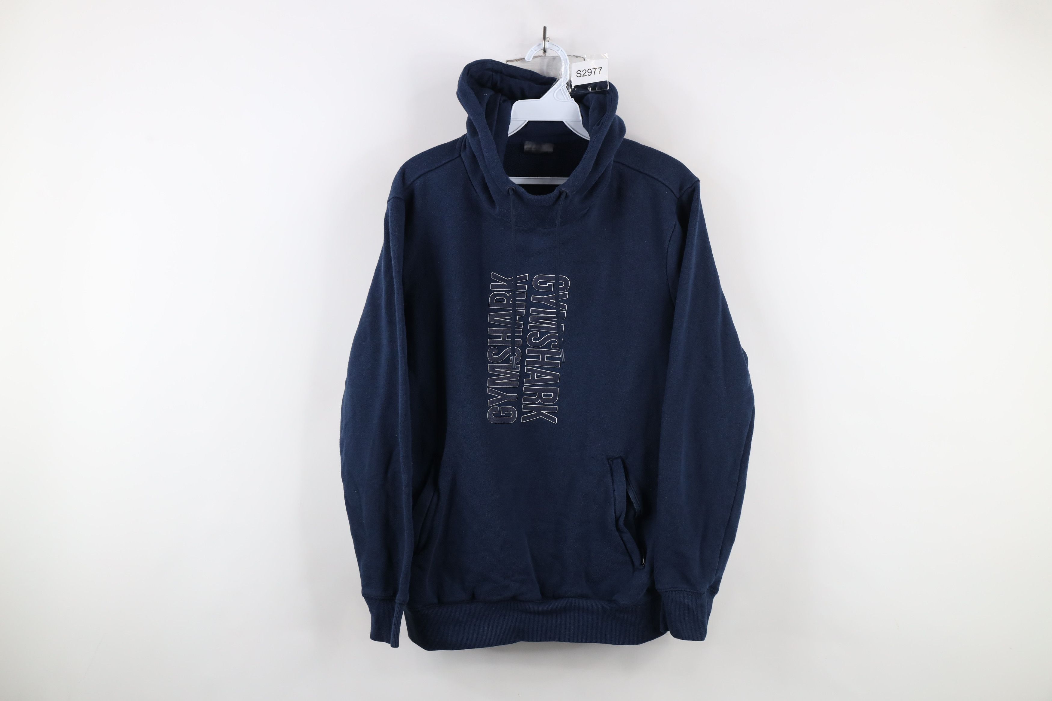 Gymshark × Vintage Gymshark Faded Spell Out Running Gym Hoodie Sweatshirt Blue Size M / US 6-8 / IT 42-44 - 1 Thumbnail
