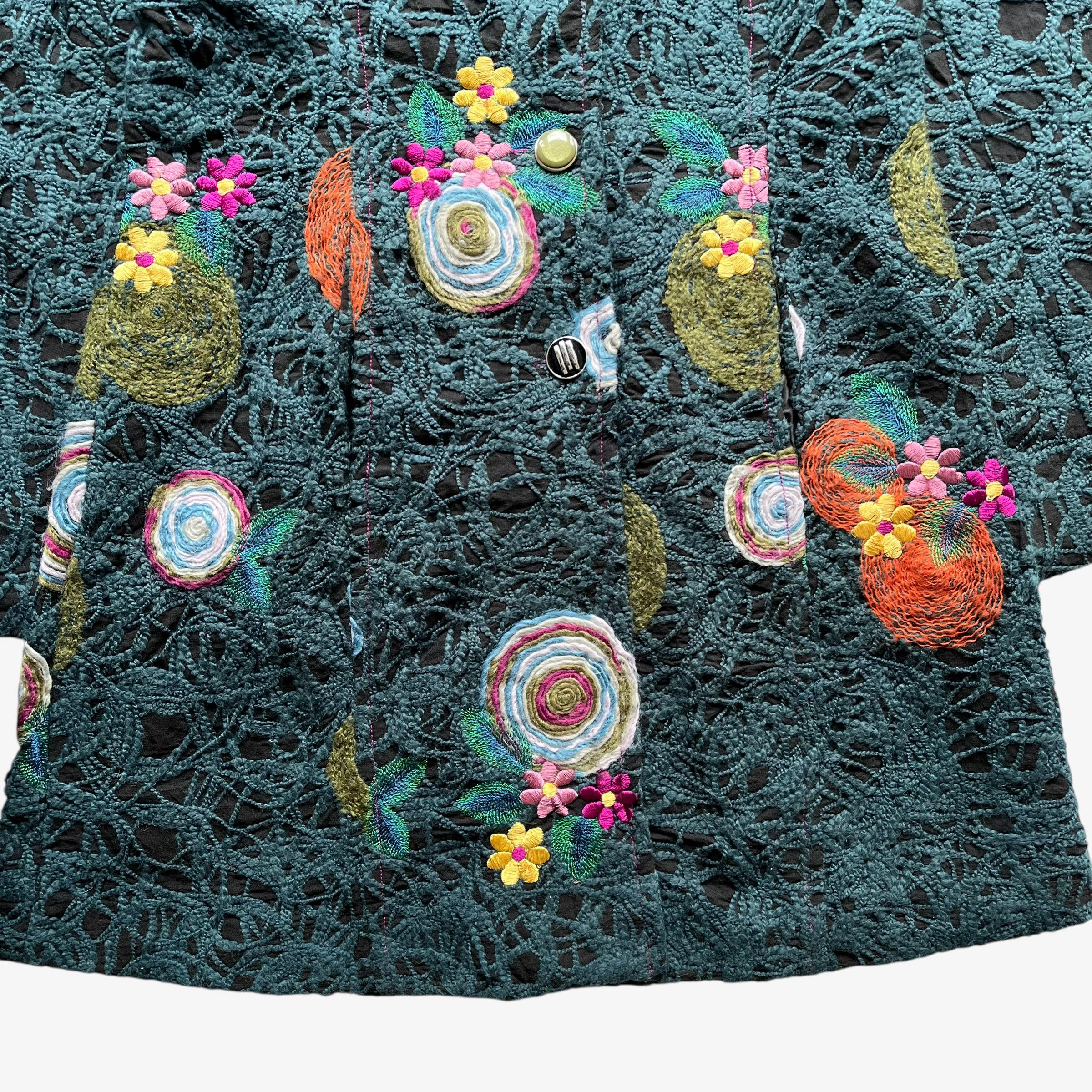 Desigual Vintage Y2K Women's Desigual Abstract Floral Coat Size M / US 6-8 / IT 42-44 - 4 Thumbnail
