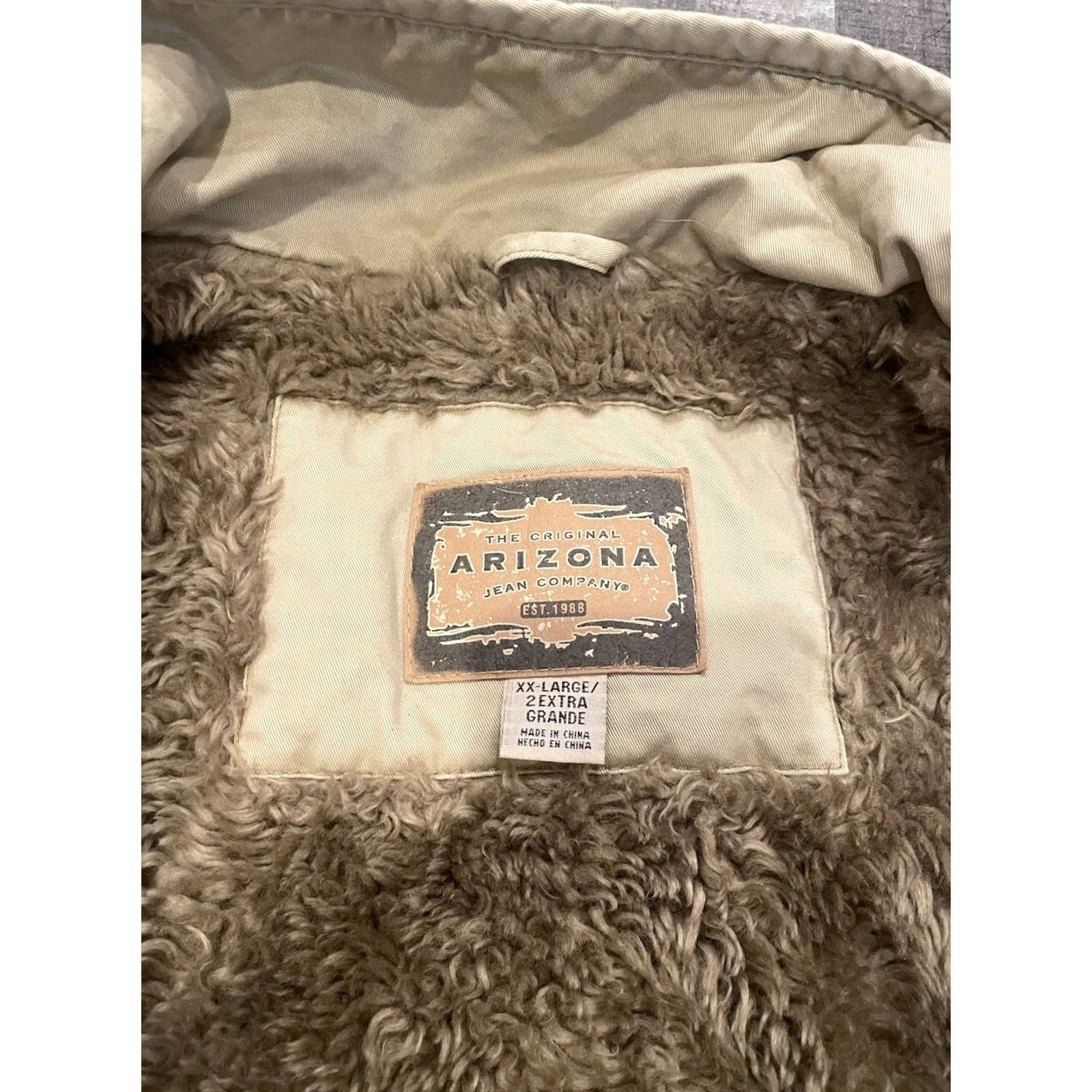 Vintage Arizona Jeans Coat Jacket Lined Size 2XL Brown / Tan Bomber Jacket Men Winter Classic Lined Zipper Cotton Solid 2XL Brown Mens Size US 39 - 4 Thumbnail