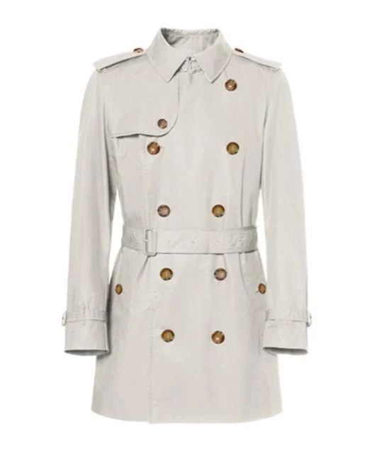 Burberry o1w1db10326 Double-Breasted Trench Coat in White Size US L / EU 52-54 / 3 - 1 Preview