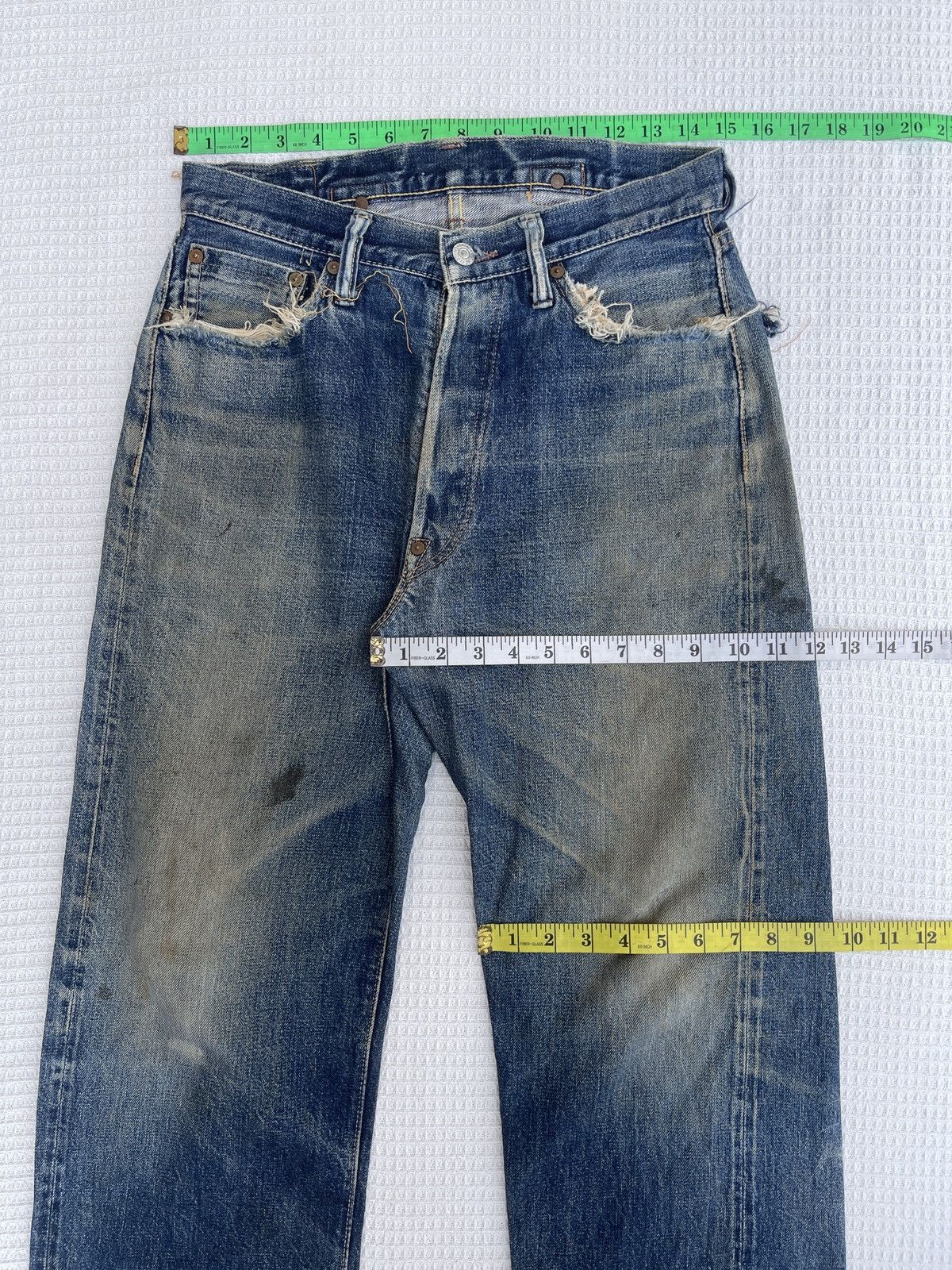 Denime Rare🔥Vintage DENIME Japan Slevedge Distressed Jeans Size US 30 / EU 46 - 15 Thumbnail