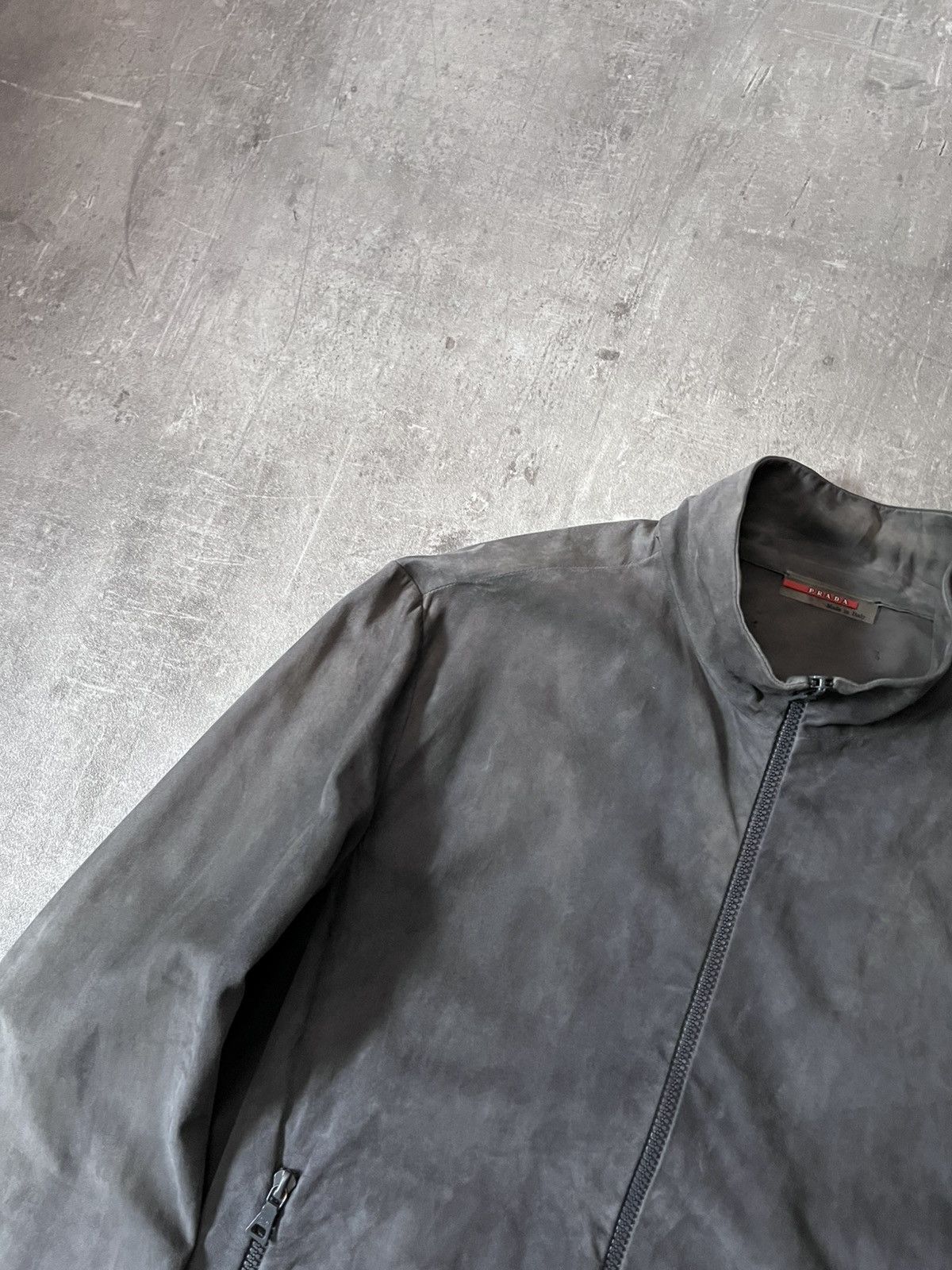Prada Prada 2007 Cafe Racer sude grey zip leather jacket Size US L / EU 52-54 / 3 - 5 Thumbnail