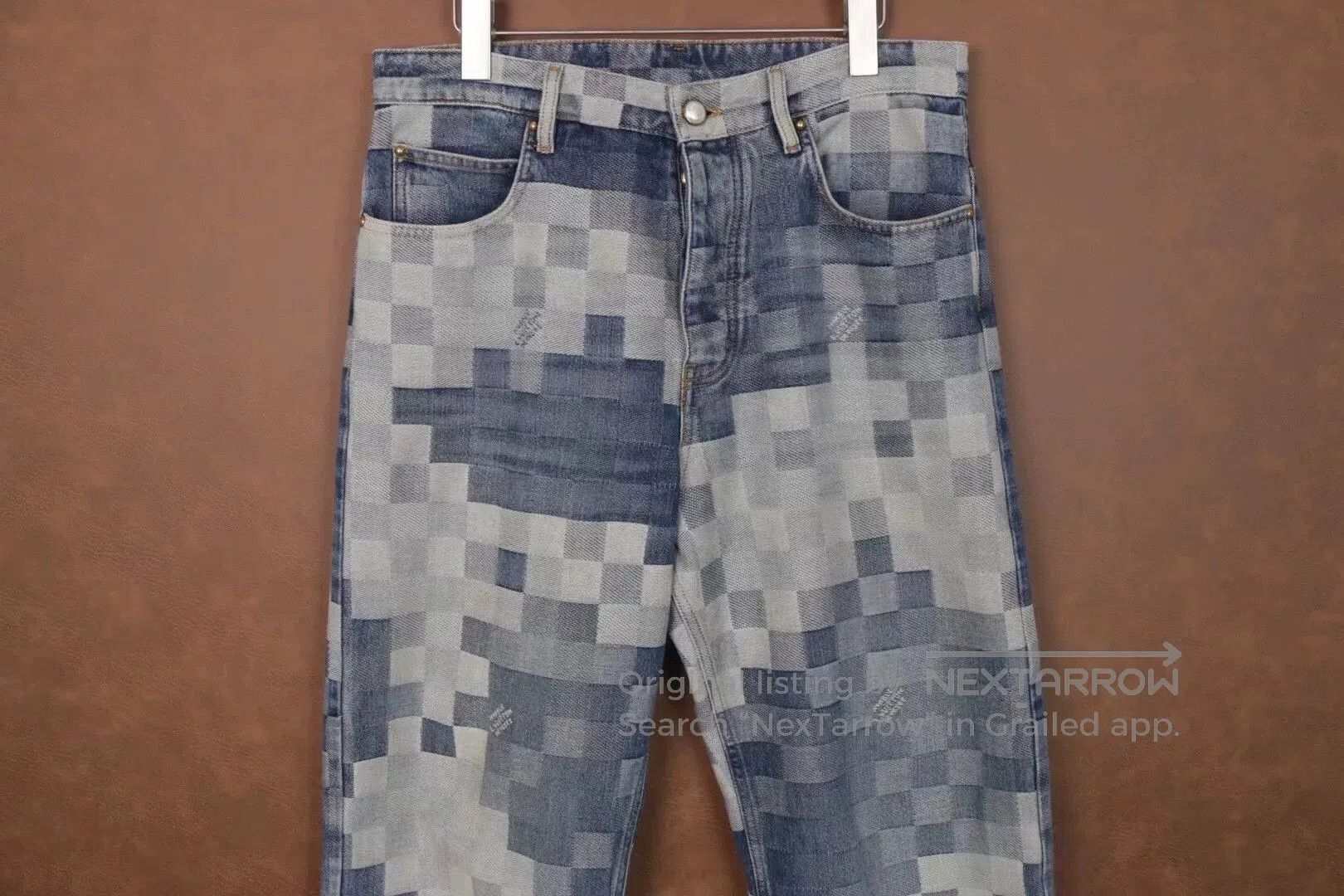 Louis Vuitton Louis Vuitton Mosaic Denim Straight Leg Pants. Size US 30 / EU 46 - 2 Thumbnail