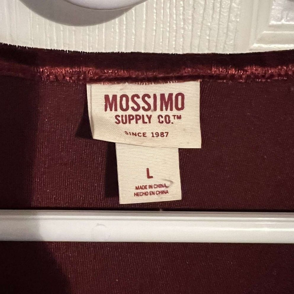 Mossimo Mossimo Women’s Burgundy Velvet Top – Size L Size L / US 10 / IT 46 - 4 Thumbnail