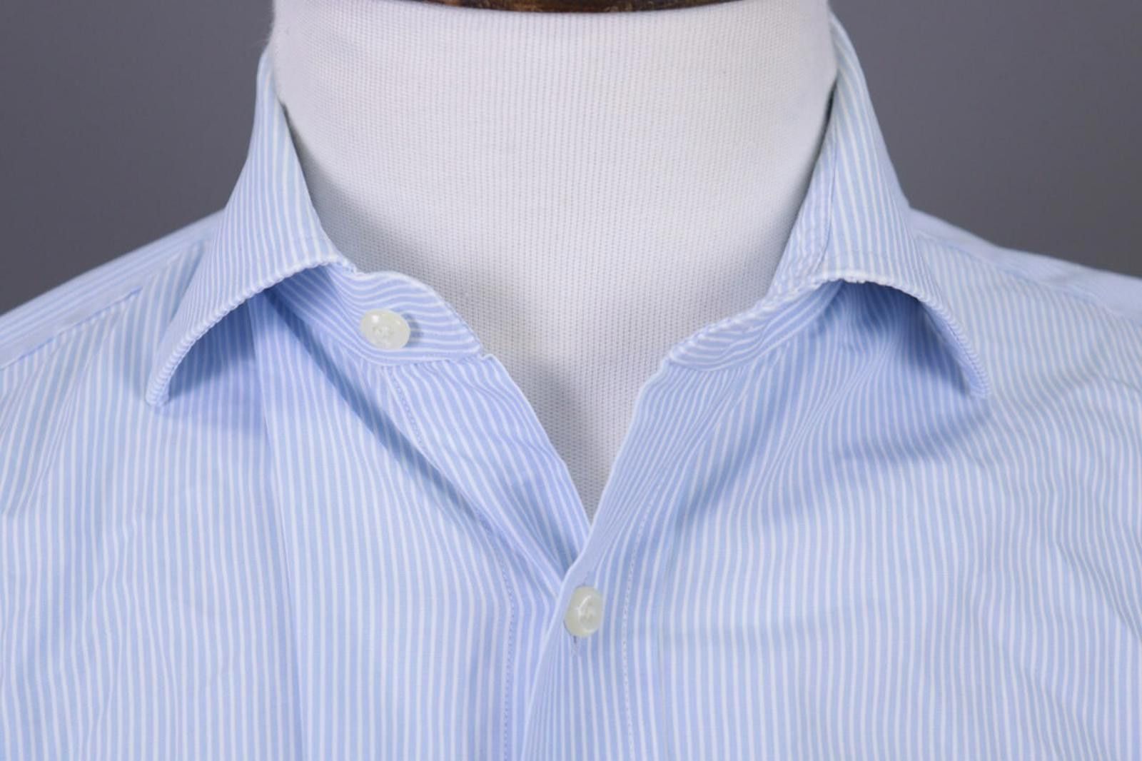 Designer Boggi Milano 2/100' Doppio Ritorto Blue Shirt Size 39 / 15 Size US M / EU 48-50 / 2 - 3 Thumbnail